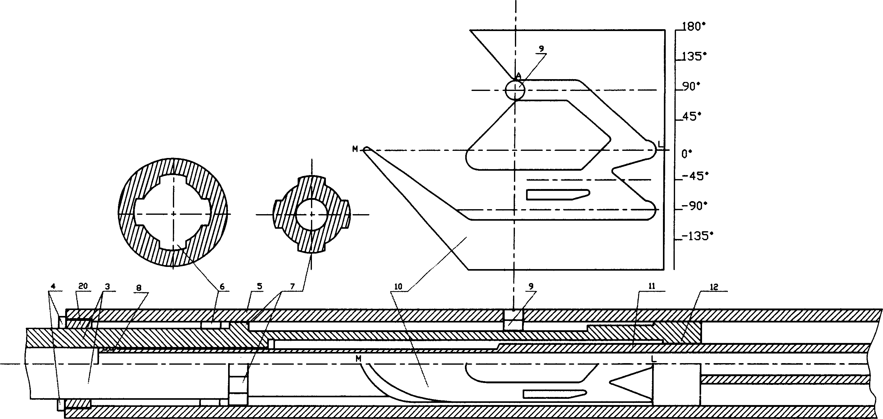 Guide rail spline oriented drilling tool