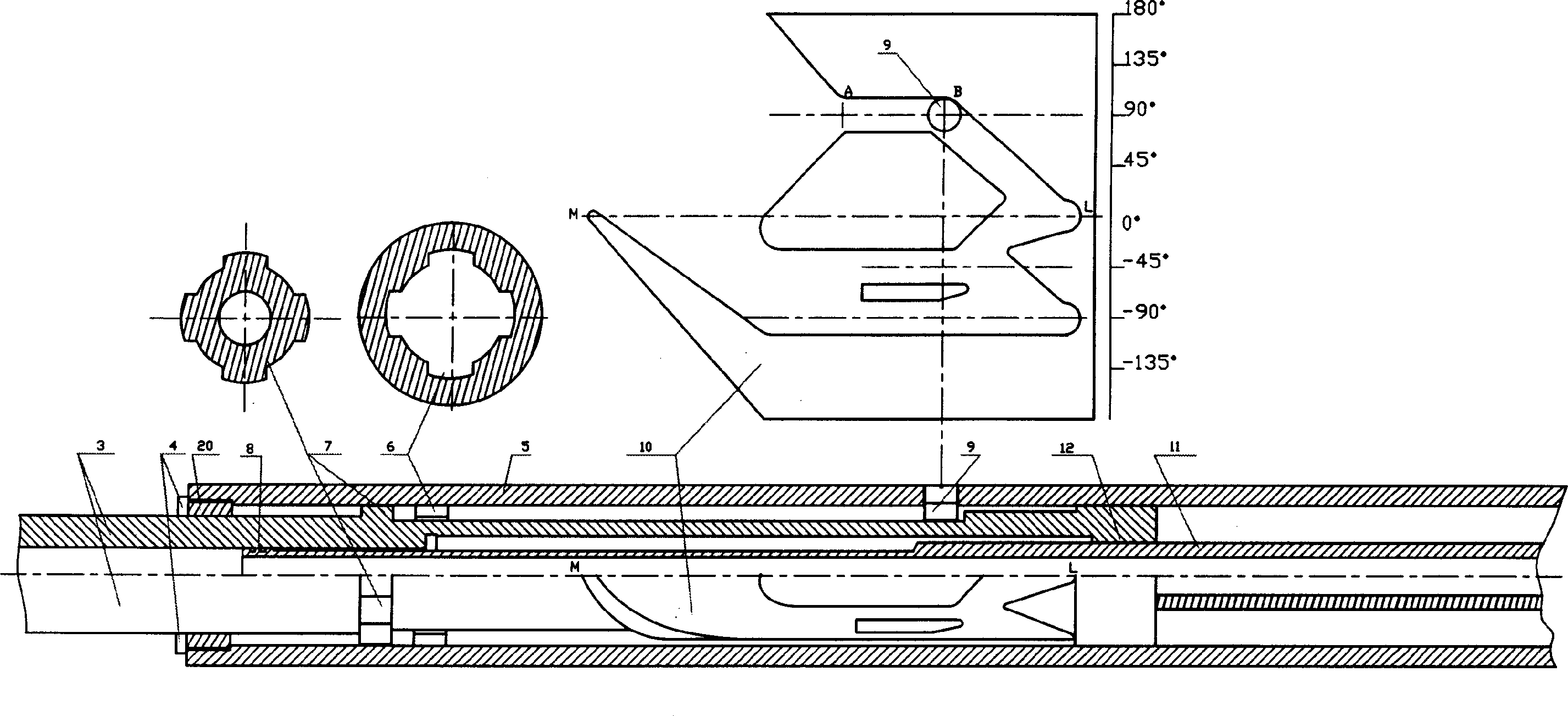 Guide rail spline oriented drilling tool