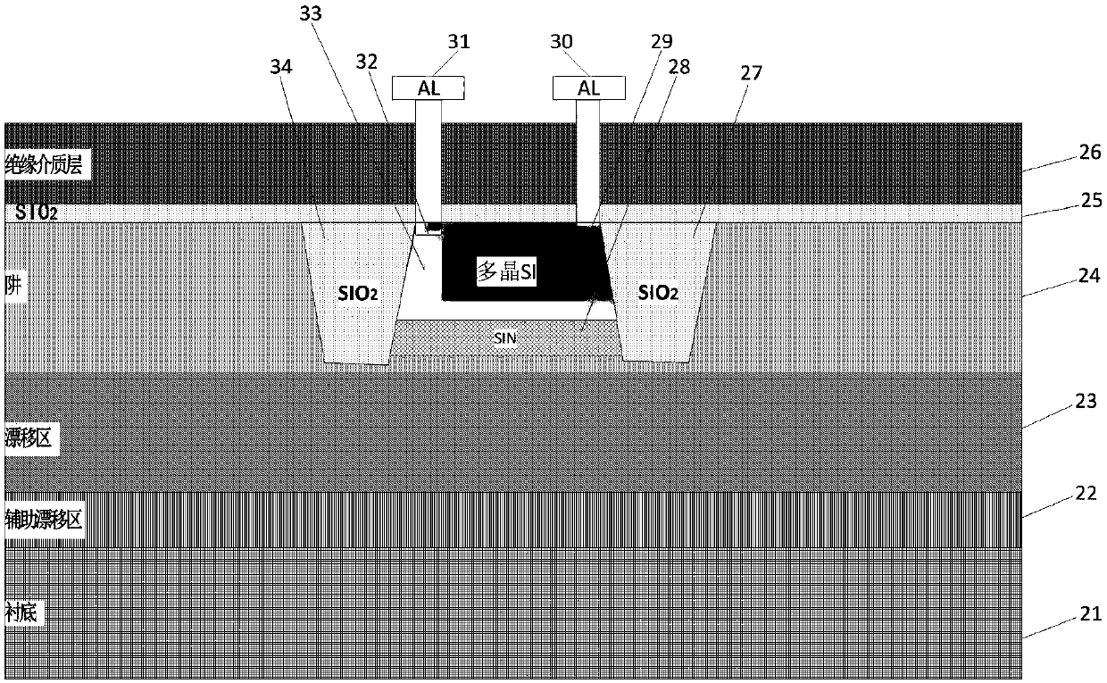 Step-down voltage dividing bias circuit based on in-well high-voltage high-precision polycrystalline resistor