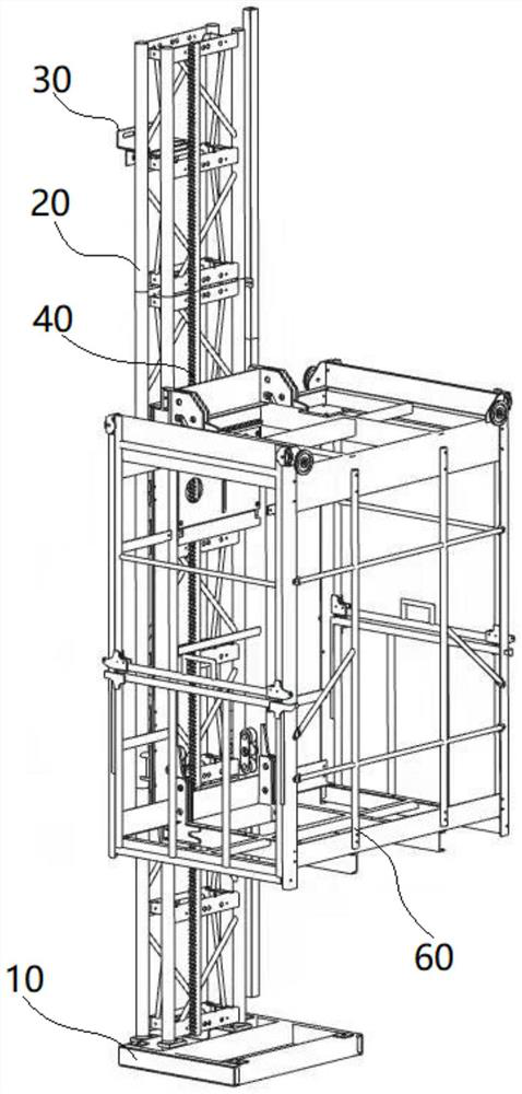 Sheet-mounted hoistway construction hoist