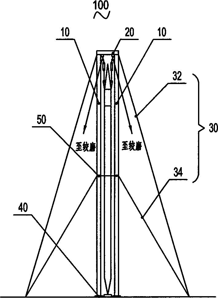 Inversely assembling process for standing stay wire V-type tower