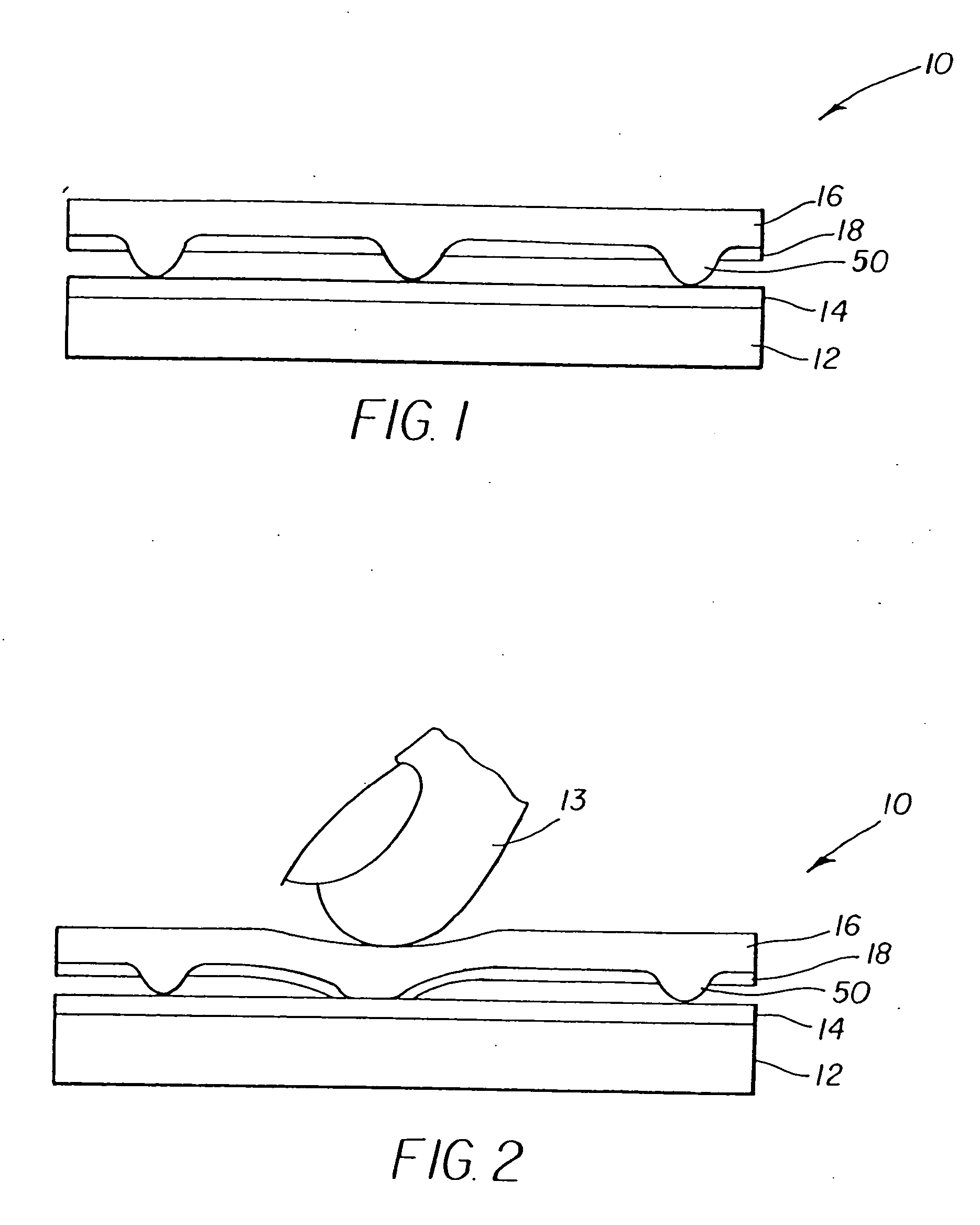 Integral spacer dots for touch screen