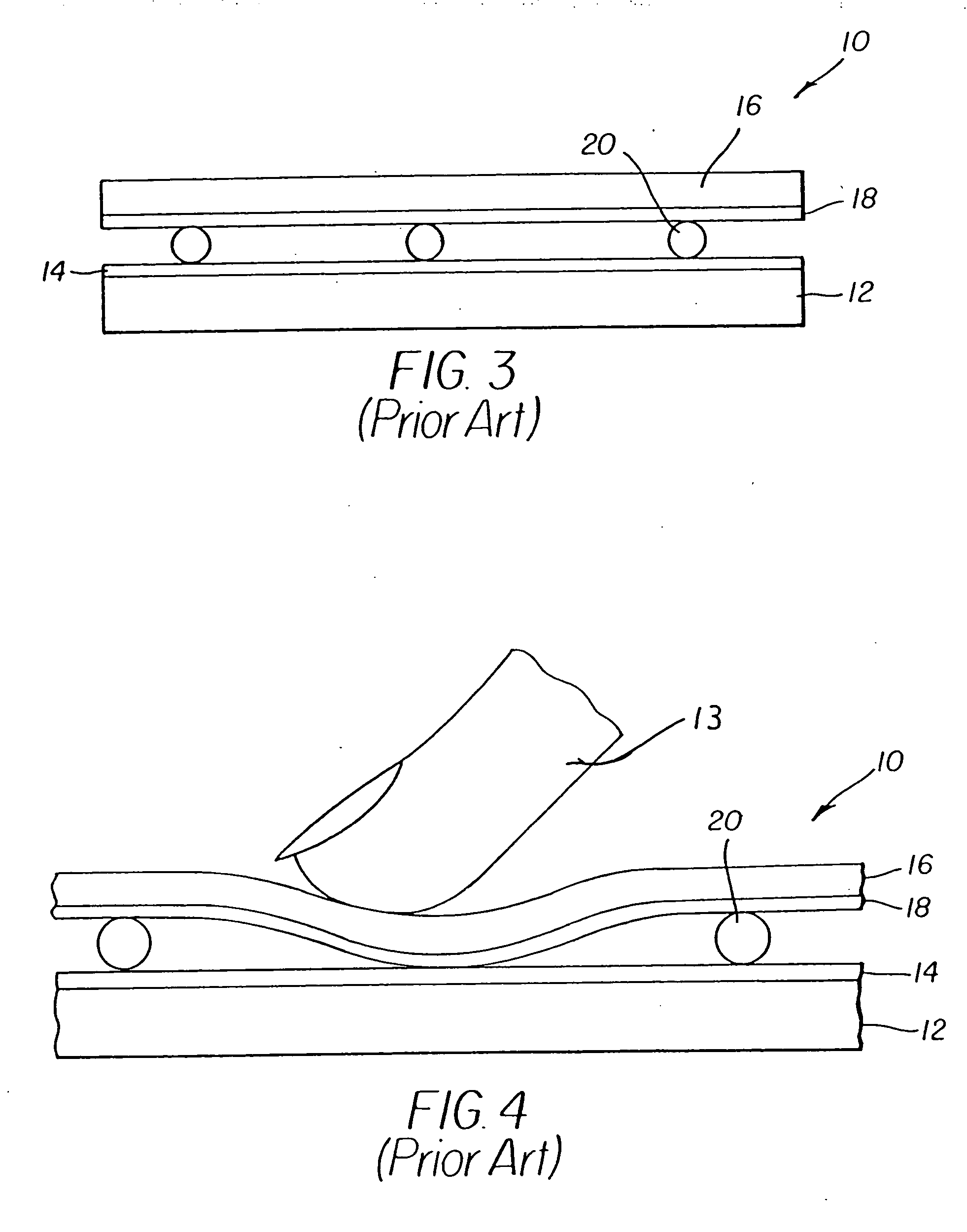 Integral spacer dots for touch screen