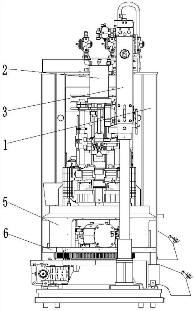 Synchronous double-positive-blowing glass bottle making machine