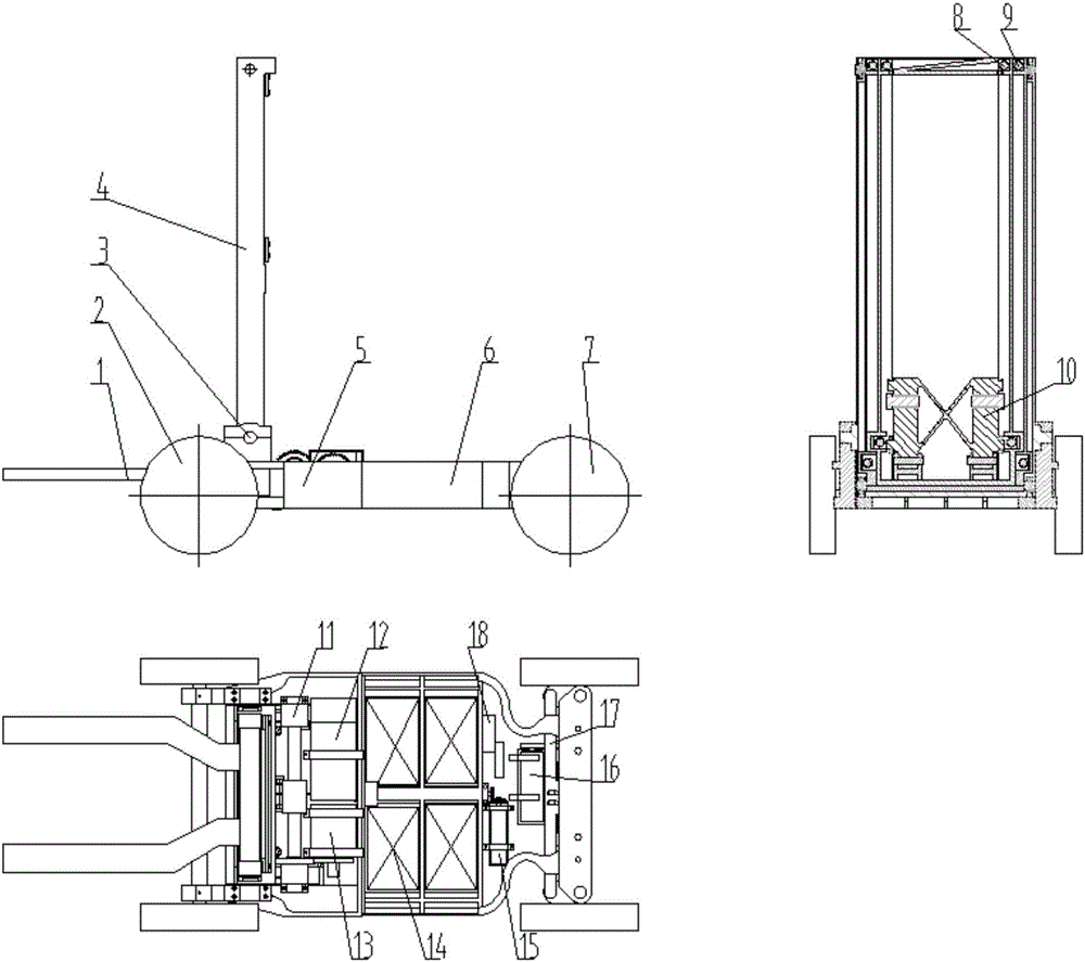 Electric folding forklift remotely controlled and operated through WiFi