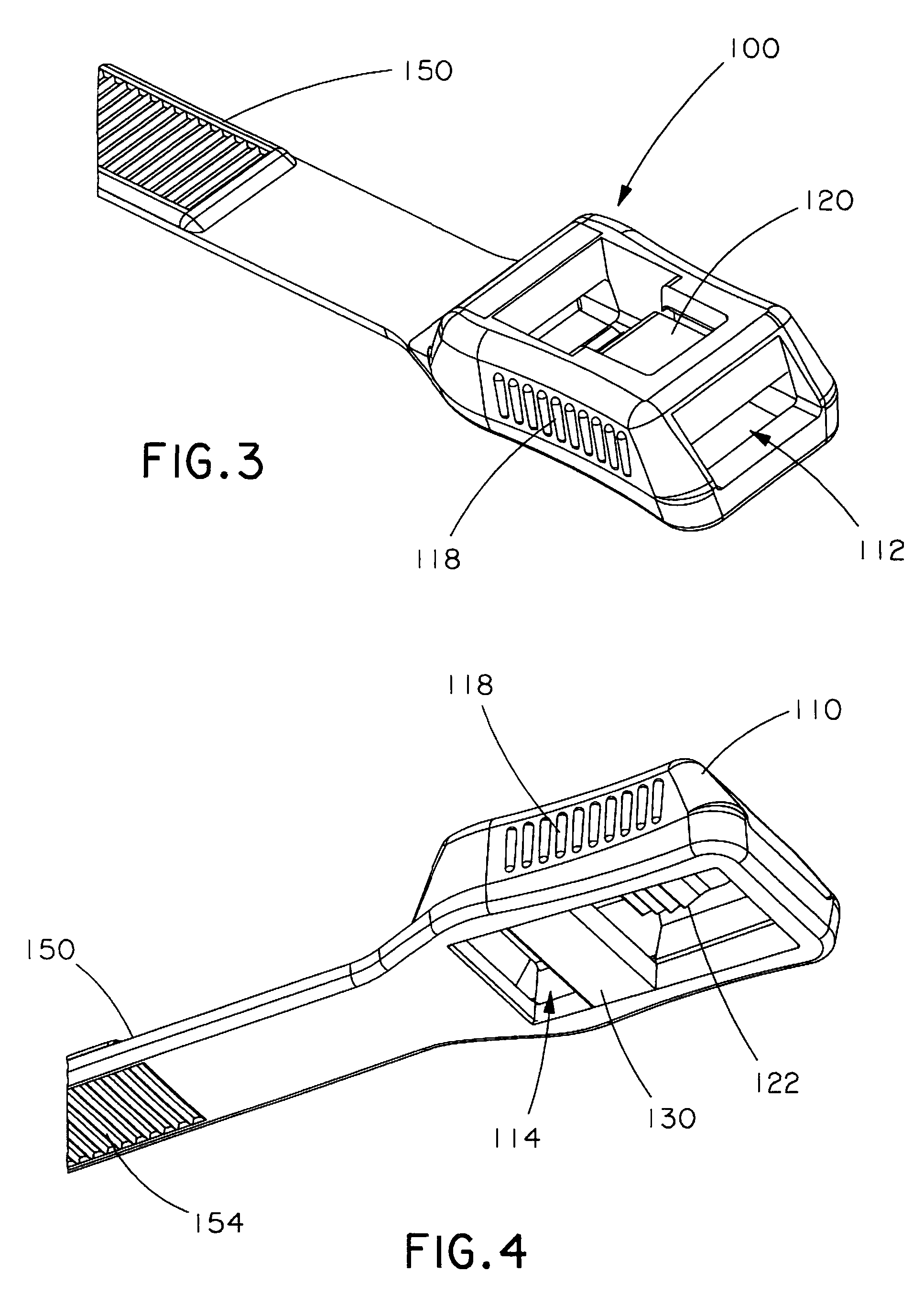 In-Line Cable Tie with Fixed and Hinged Locking Mechanisms