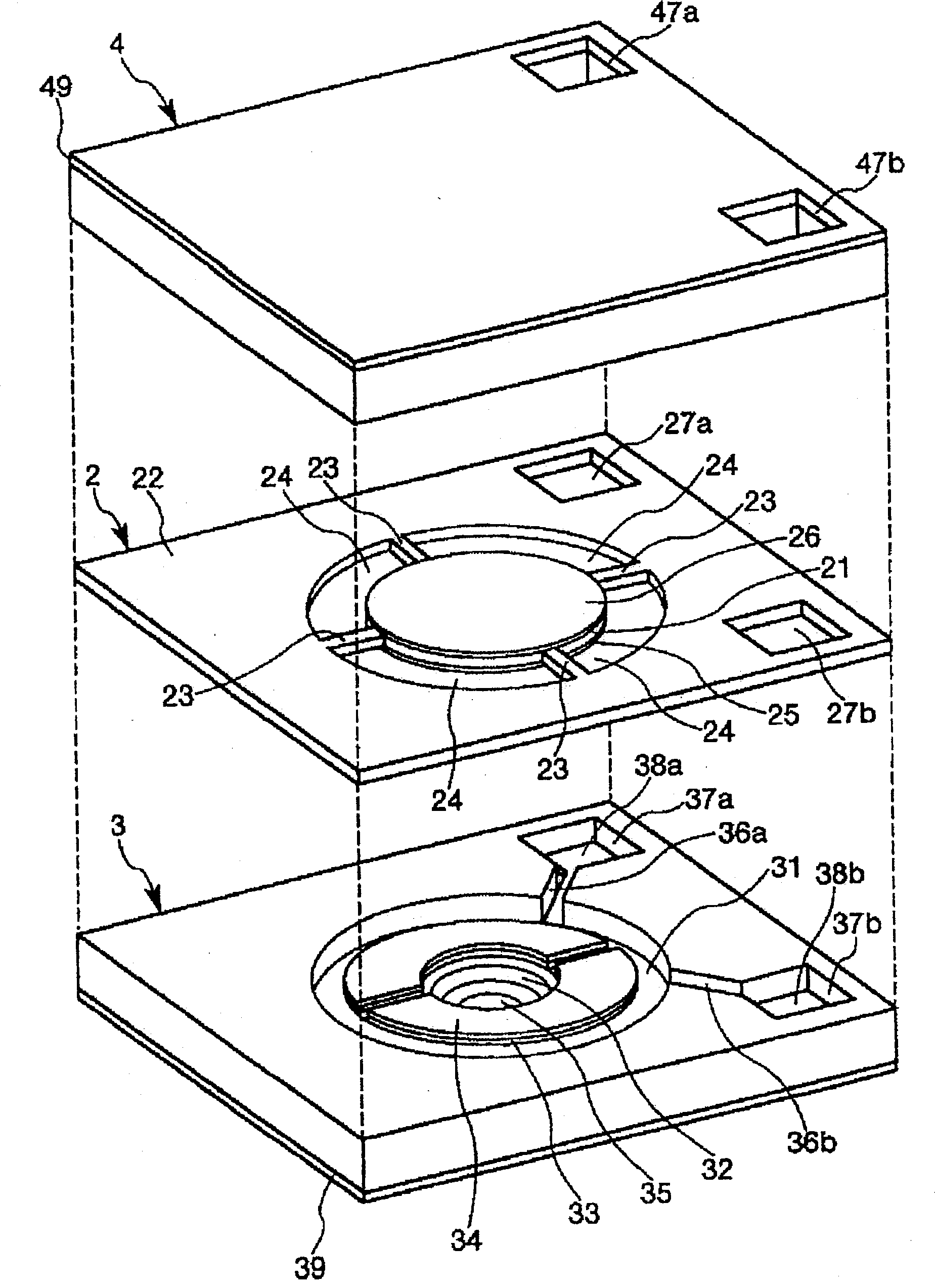 Optical device, wave length variable filter, wave length variable filter module and spectral analysis device