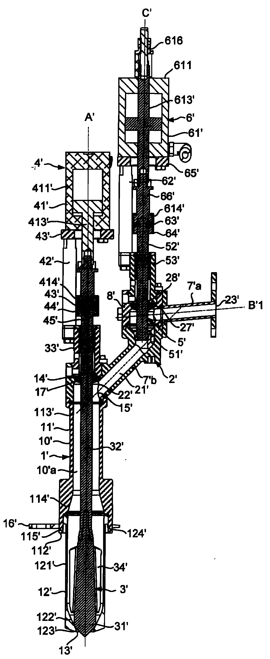 Filling device having a flow regulation system