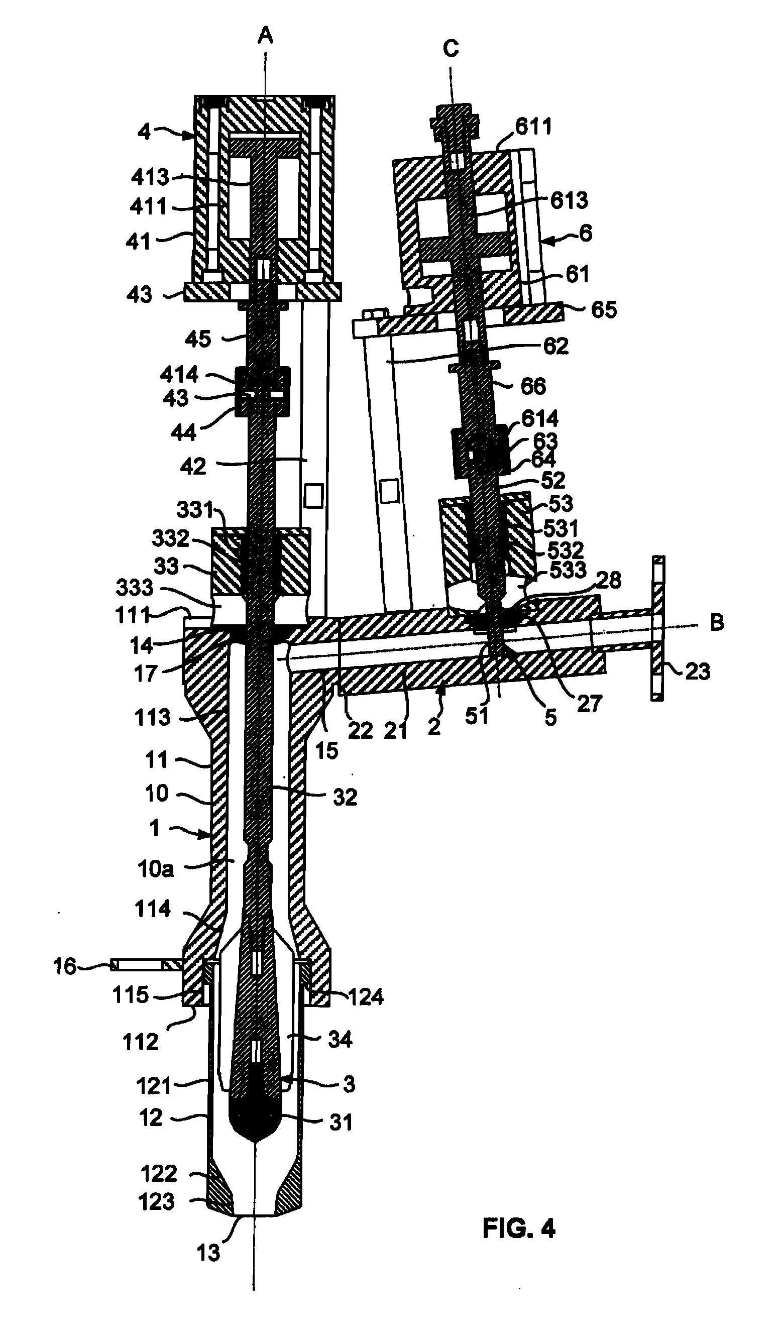 Filling device having a flow regulation system