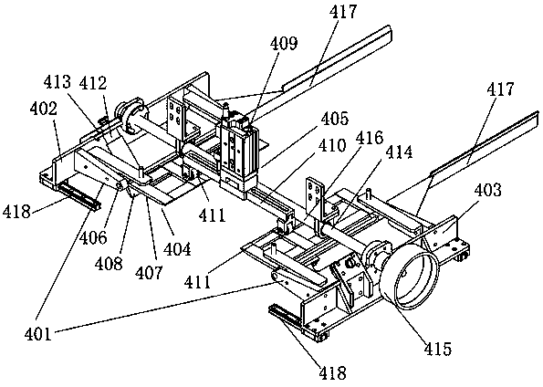 Tray positioning push part of lower box mechanism