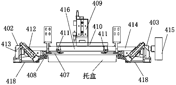 Tray positioning push part of lower box mechanism