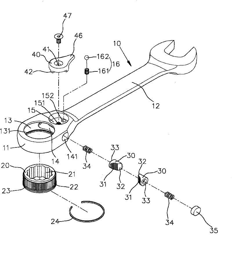 Three-way ratchet wrench