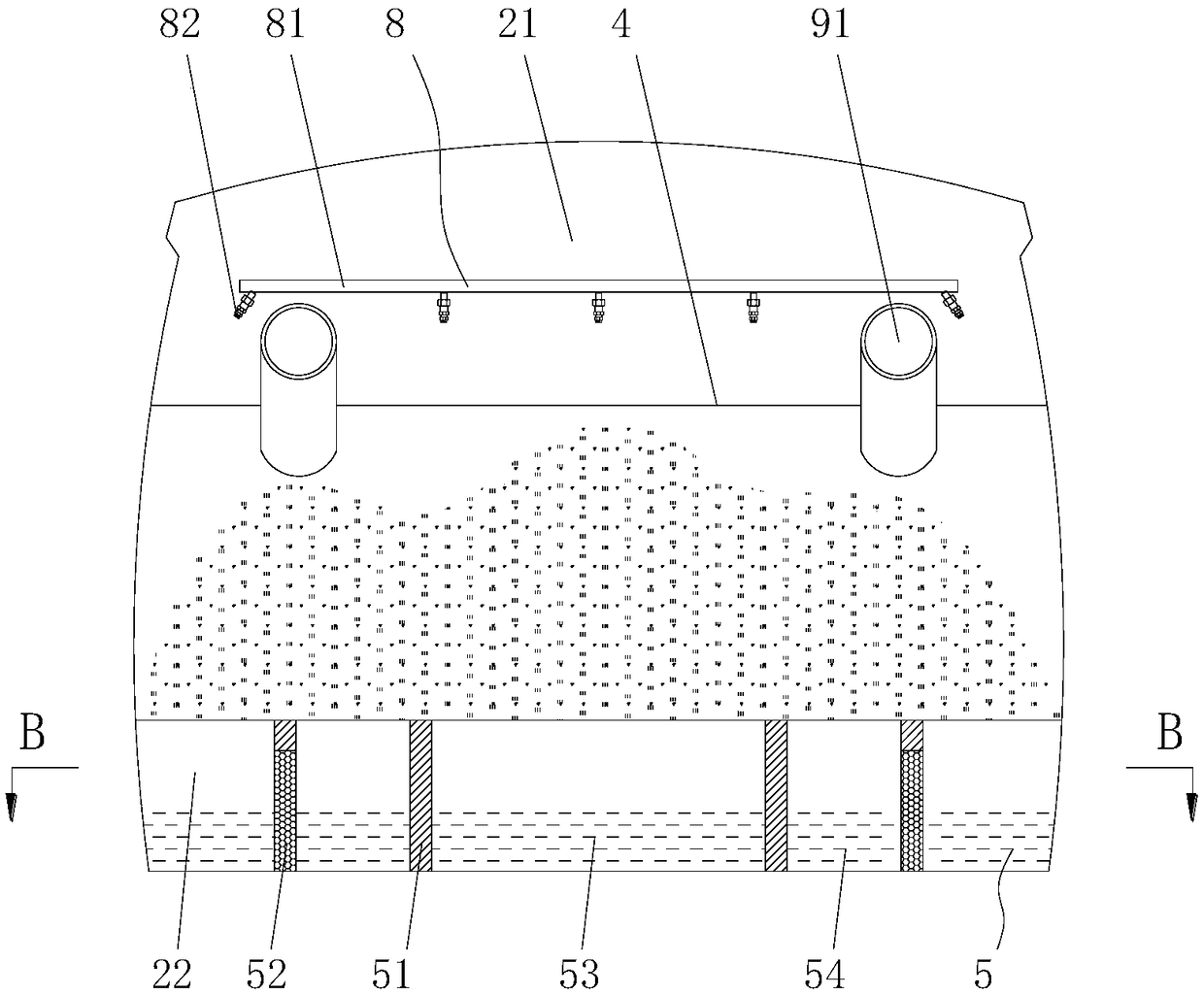 Sewage circulating device of washing and cleaning vehicle and sewage treatment method thereof