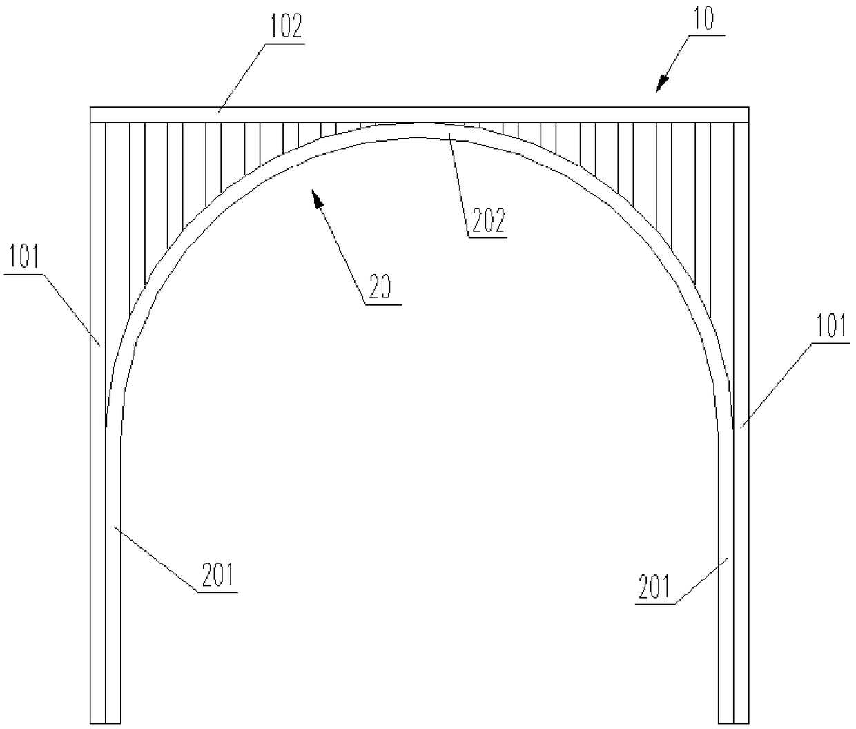 Gate-type roof brushing construction method of extreme weak and broken surrounding rock layer