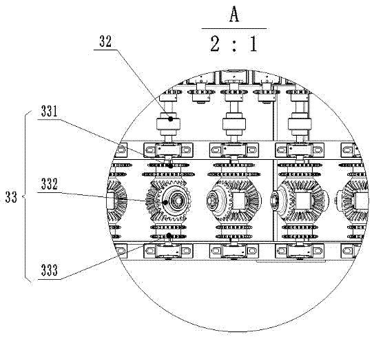 Device for achieving material forced shrinkage function through differential mechanisms