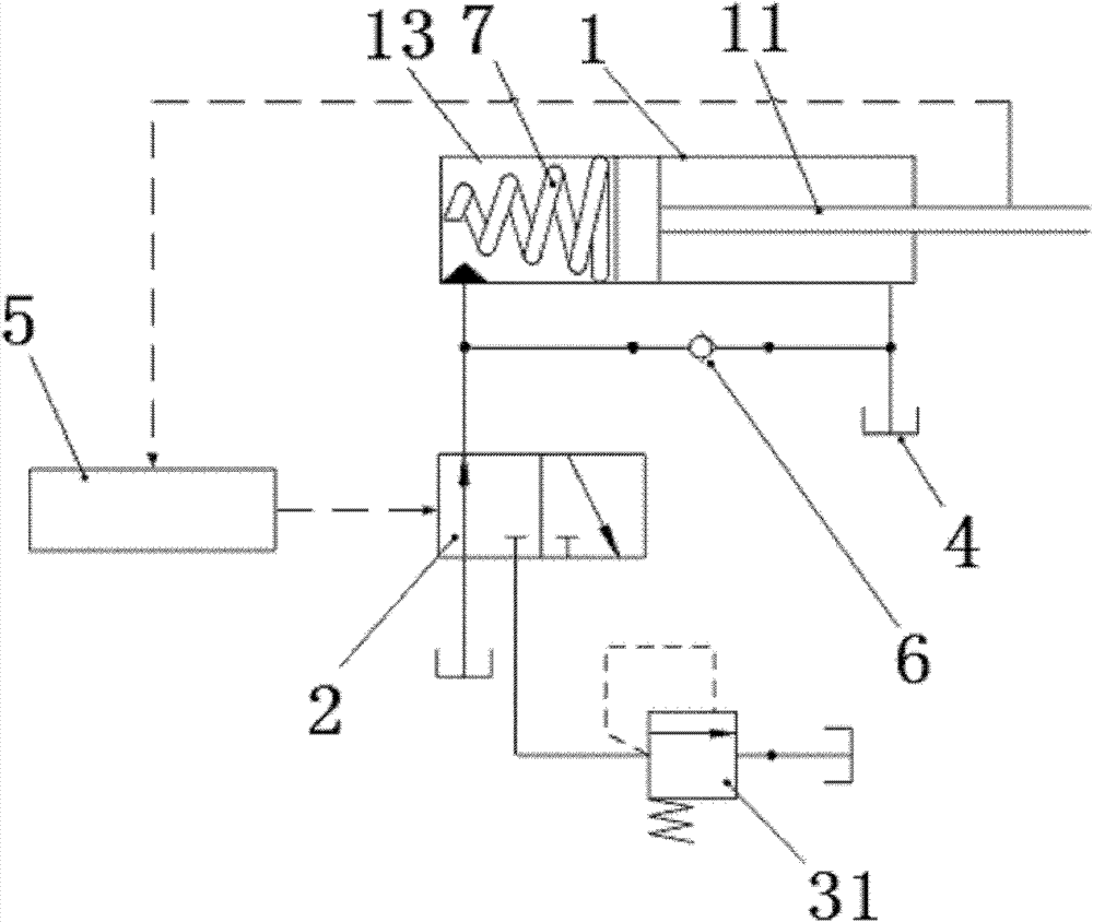 Buffer device and back-tilting preventing device of boom with buffer device