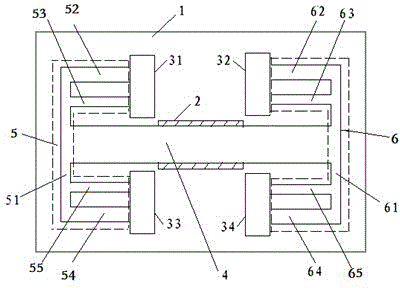 A thermal-electrostatic strong recovery type mems four-point support suspension beam structure