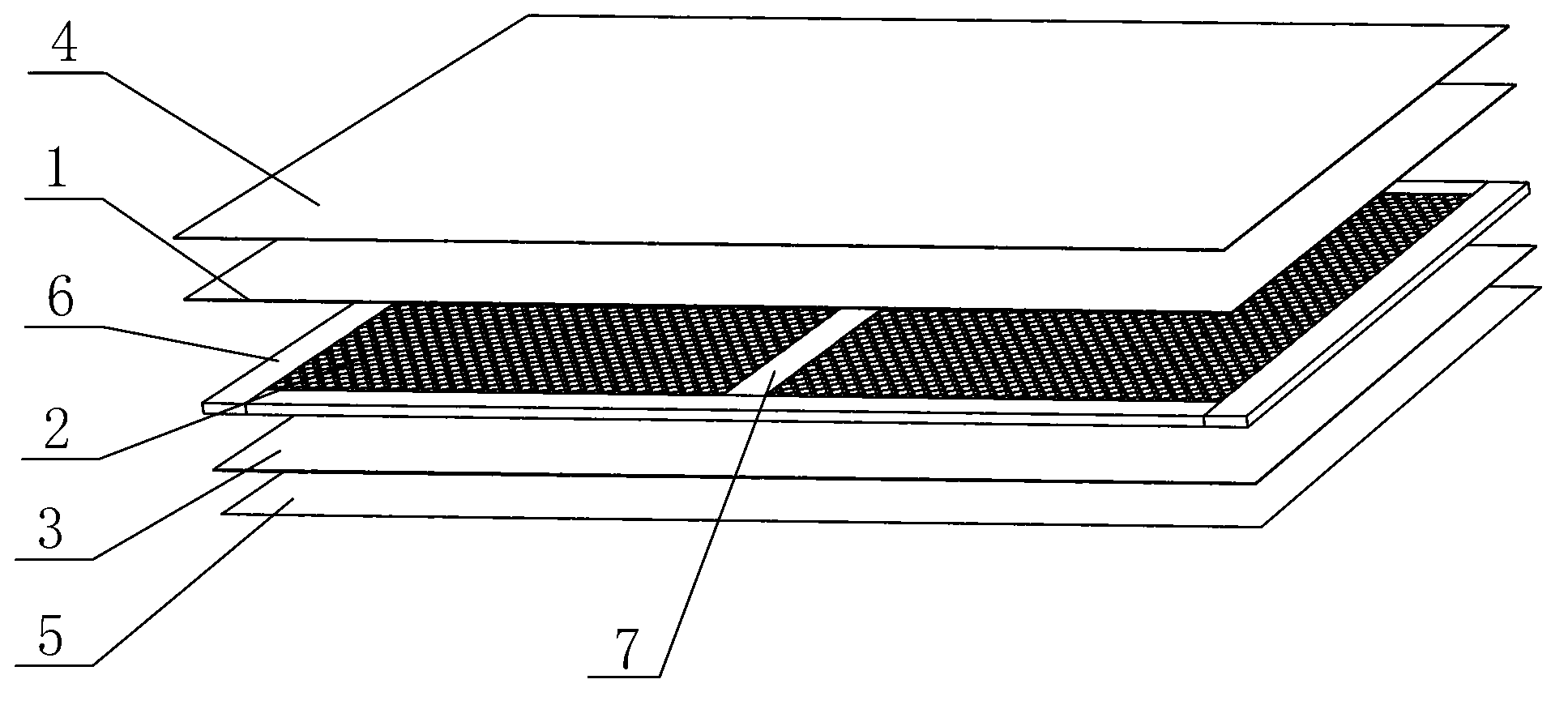 Environment-friendly Chinese-character-'ri'-shaped composite flat plate