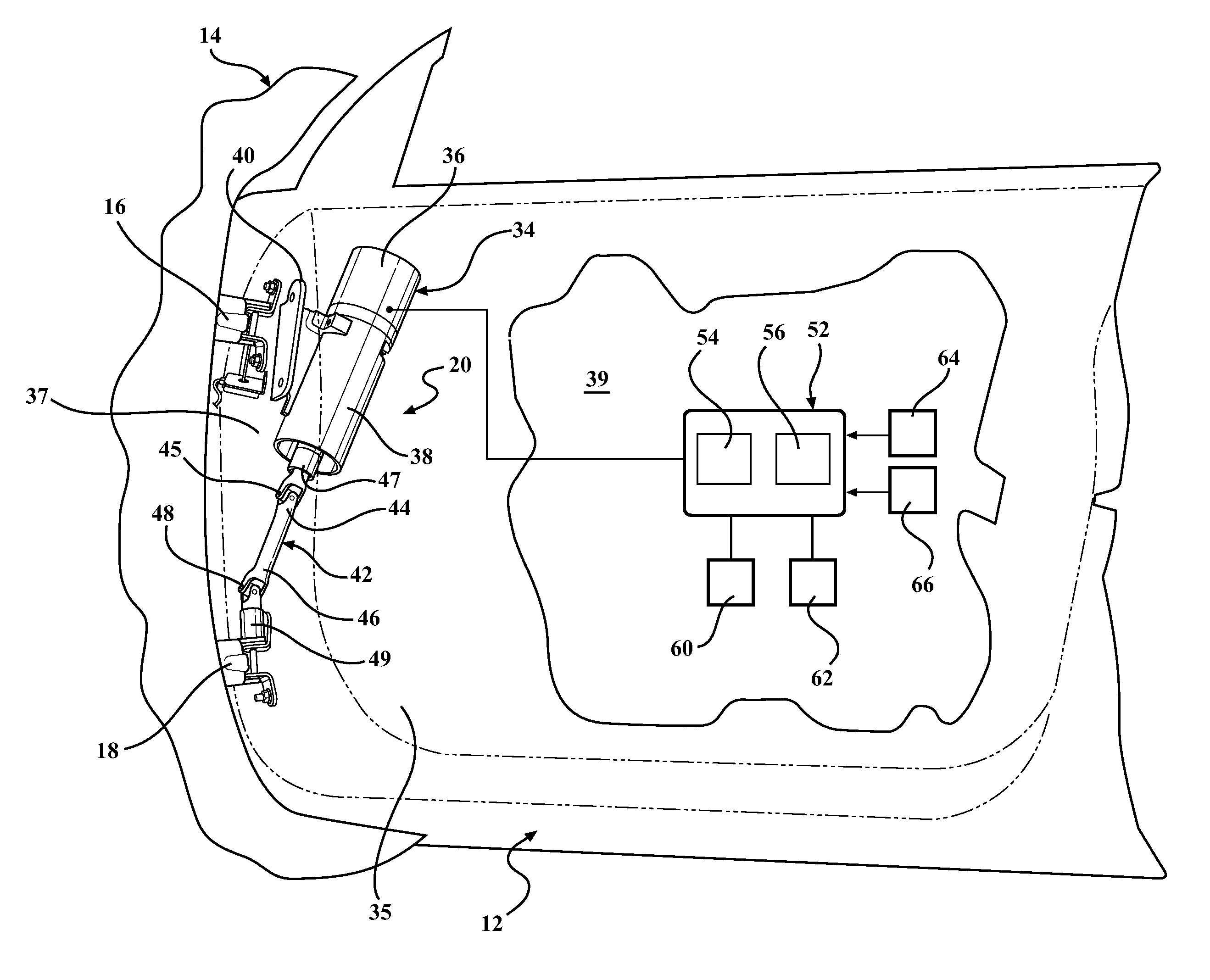 Power door actuation system