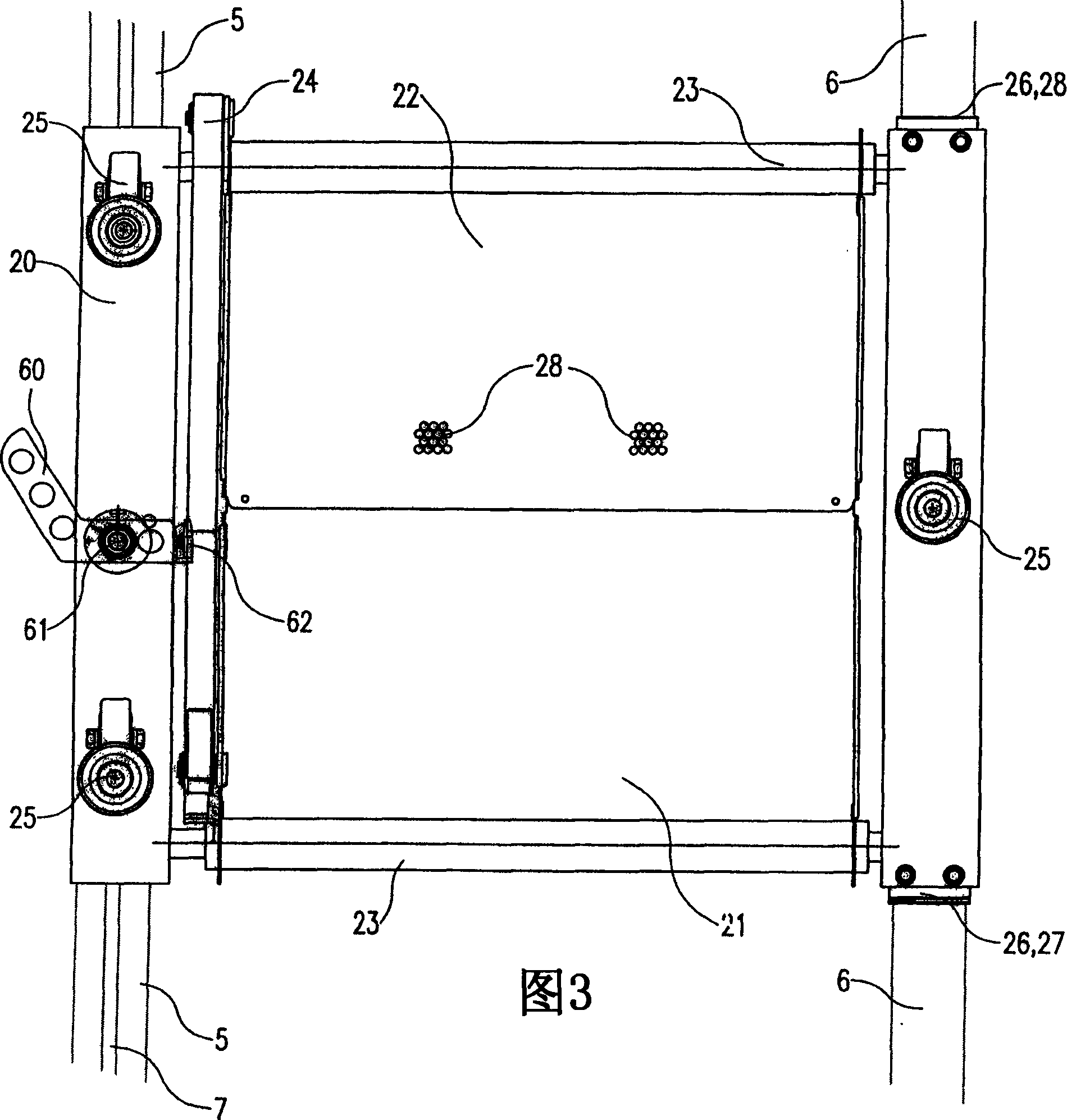 Apparatus and transport container for transport and controlled discharge of a load