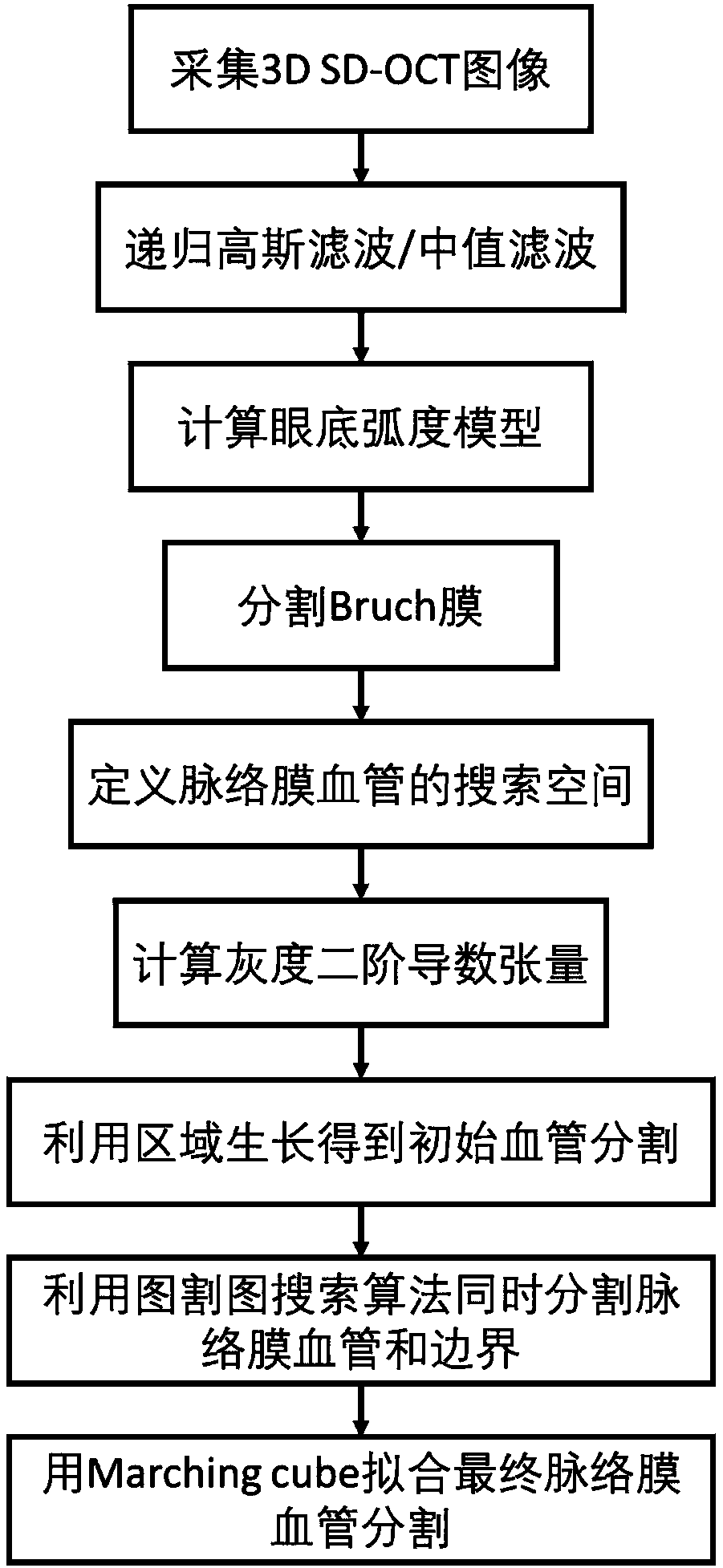 Choroid vessel segmentation method and system based on three-dimensional coherent tomographic image