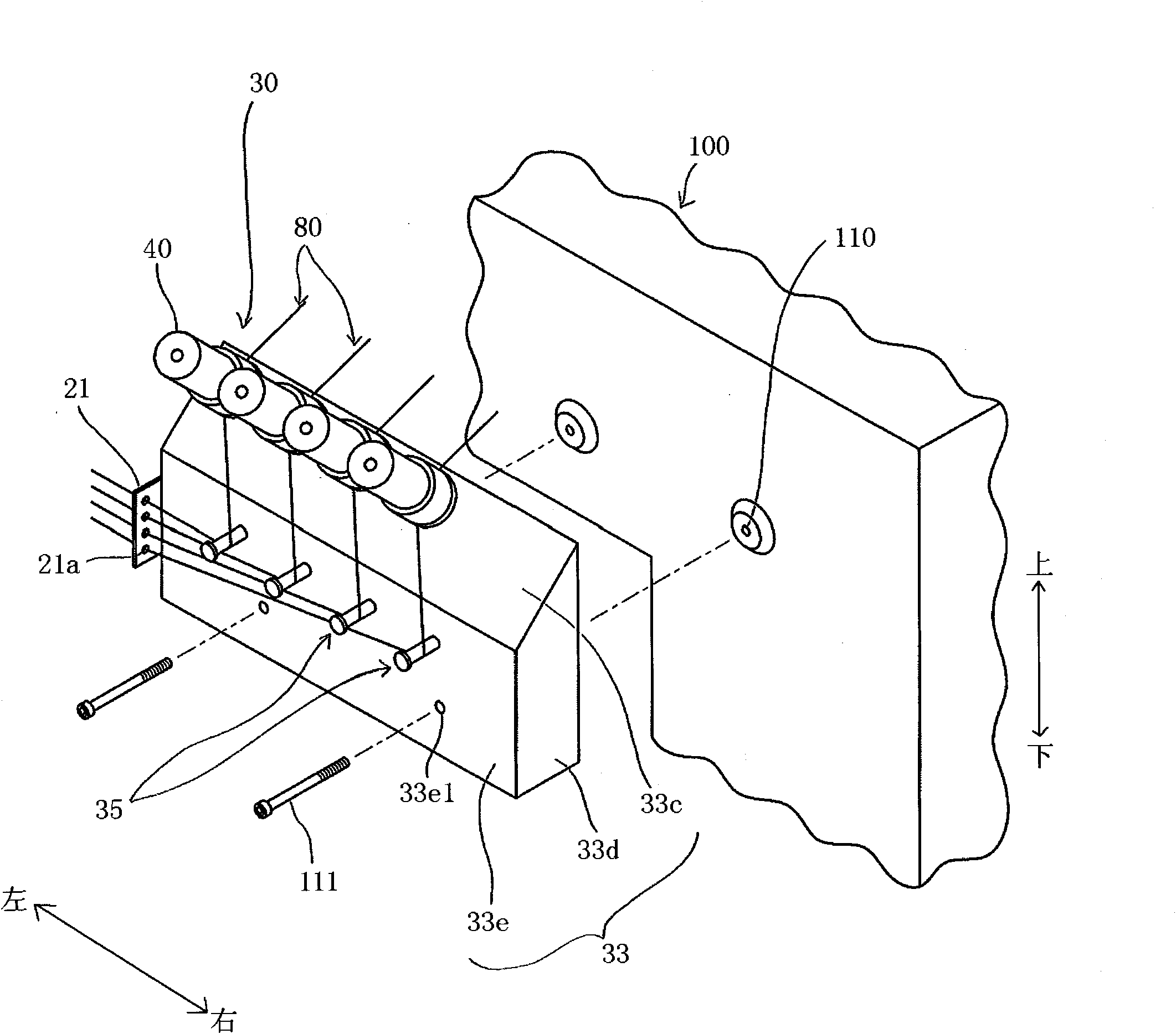 Facial line detection mechanism, facial line detection device and sewing machine provided with facial line detection device