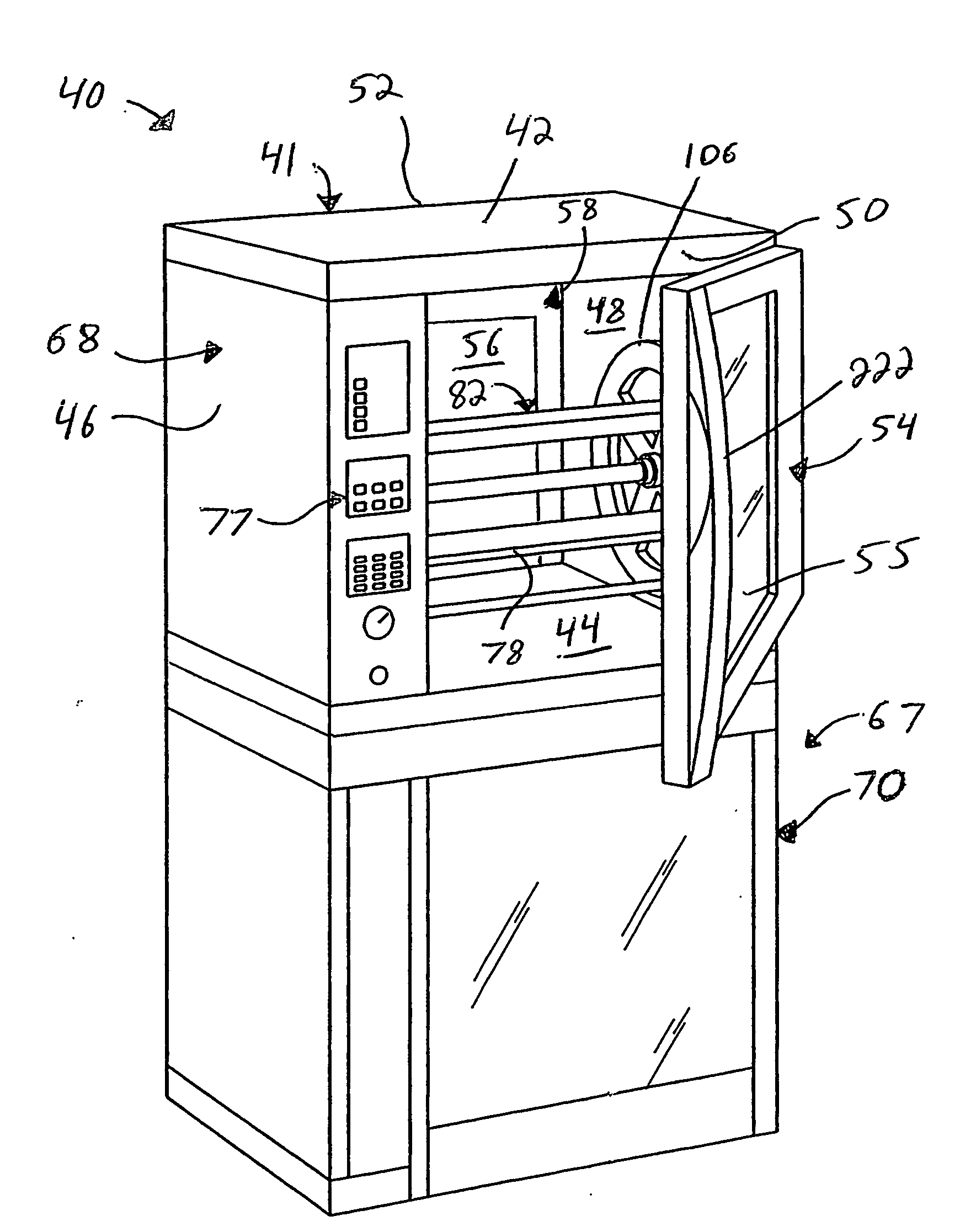 Rotisserie oven and hood