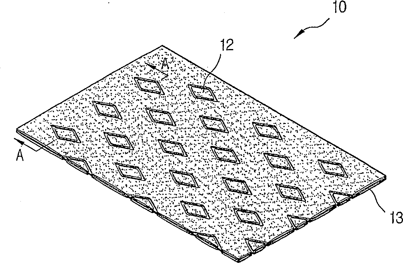 Mesh cotton with separating net and method for its manufacturing