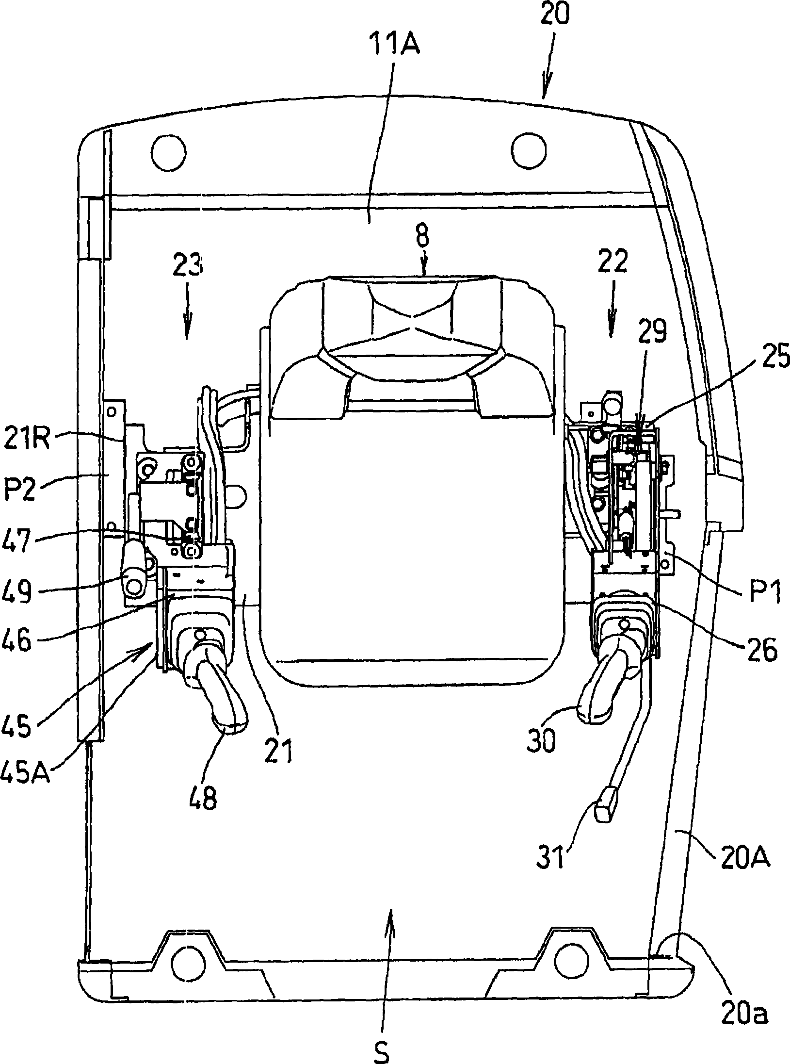 Operator's section construction for work vehicle