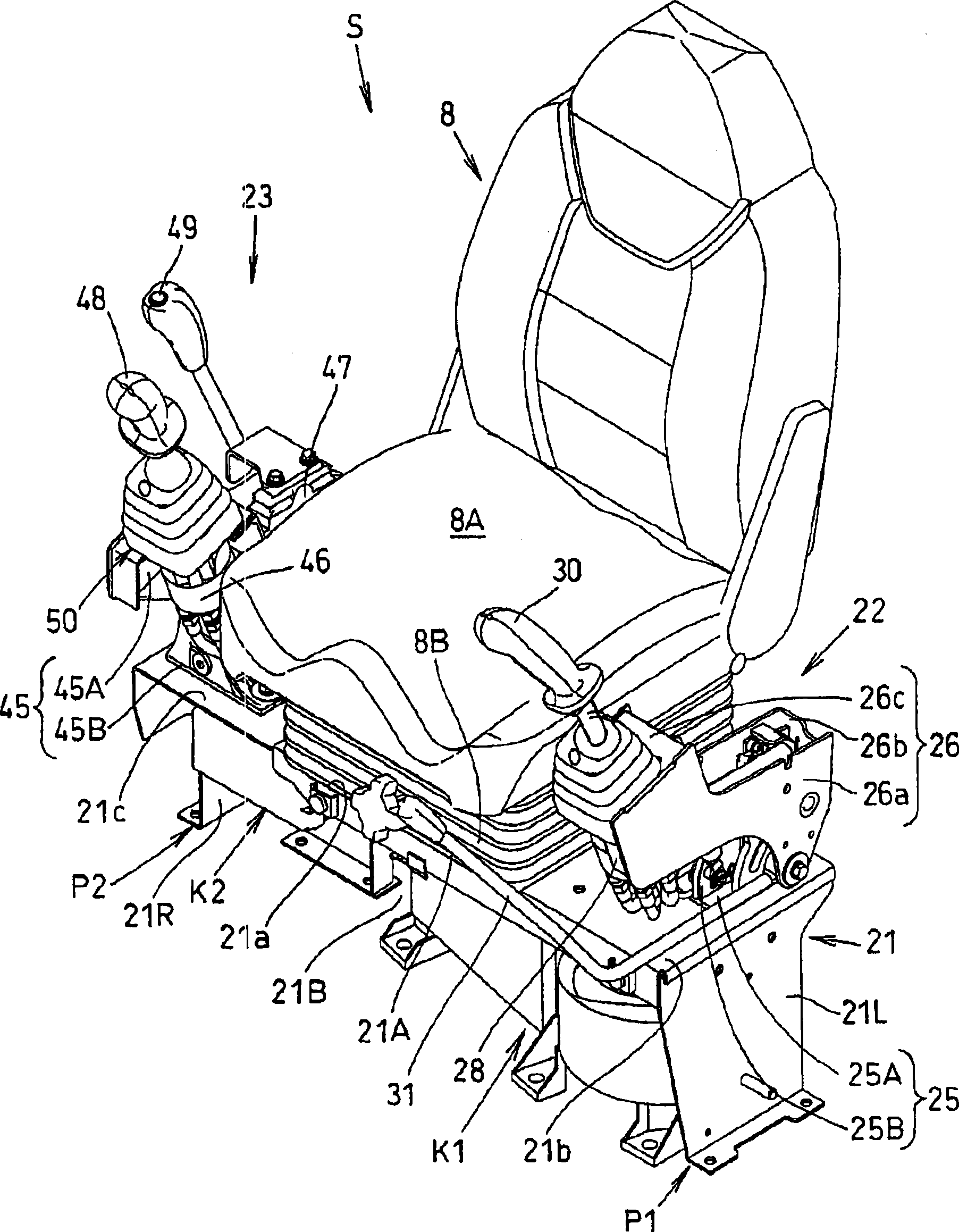 Operator's section construction for work vehicle