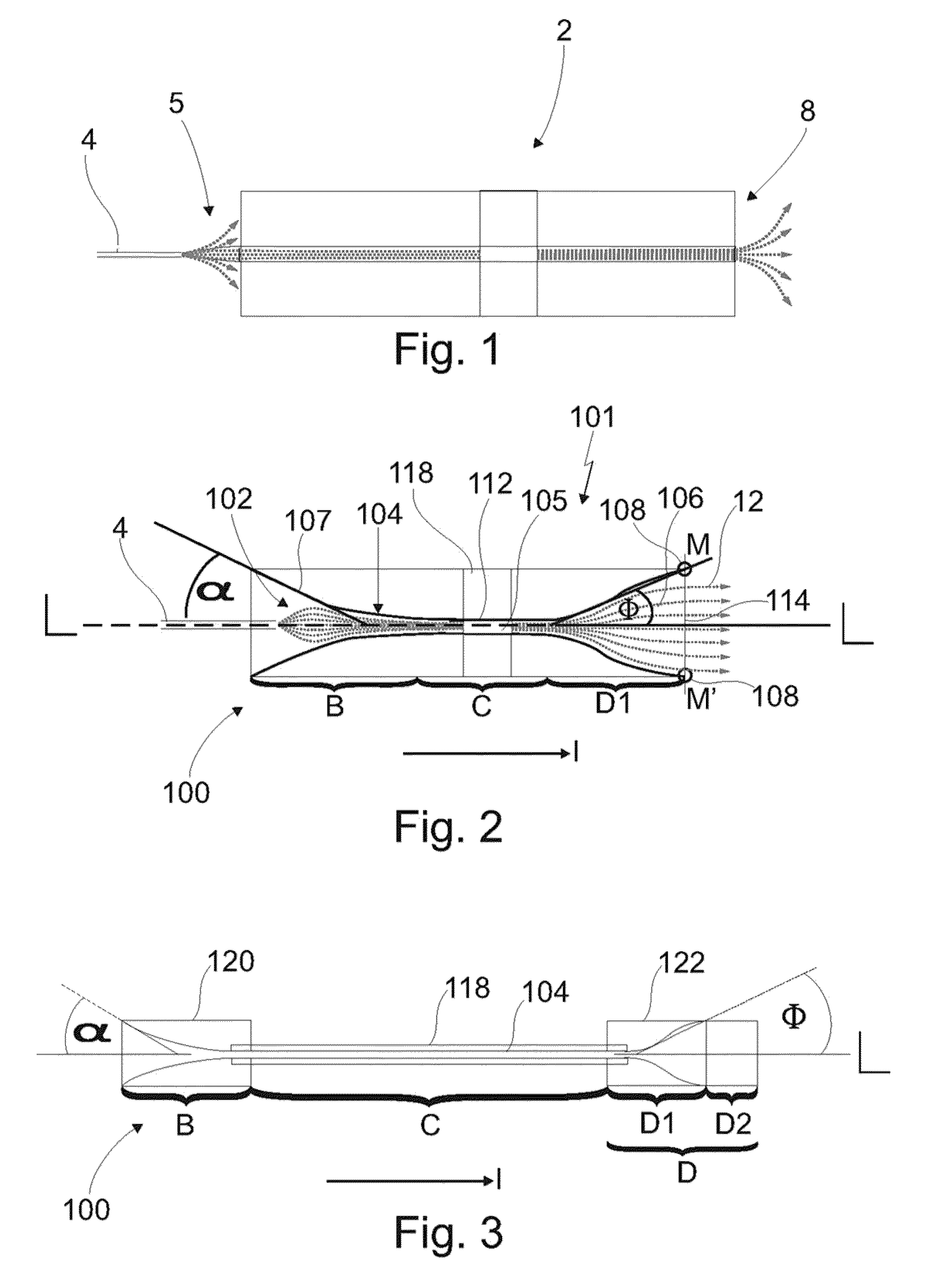 Device for transferring ions from high to low pressure atmosphere, system and use