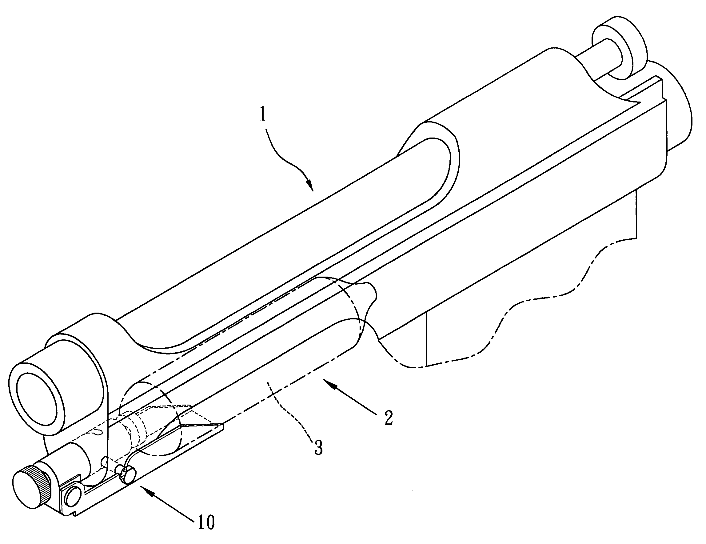 Air bottle securing device for paint ball gun