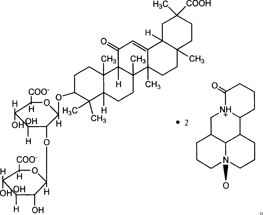 Glycyrrhizic acid matrine salt and glycyrrhizic acid marine salt, its preparing method and use