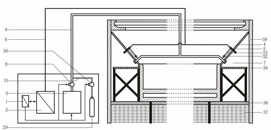 Method and device for inhibiting outer floating roof crude oil storage tank primary and secondary sealed space oil and gas combustion and explosion