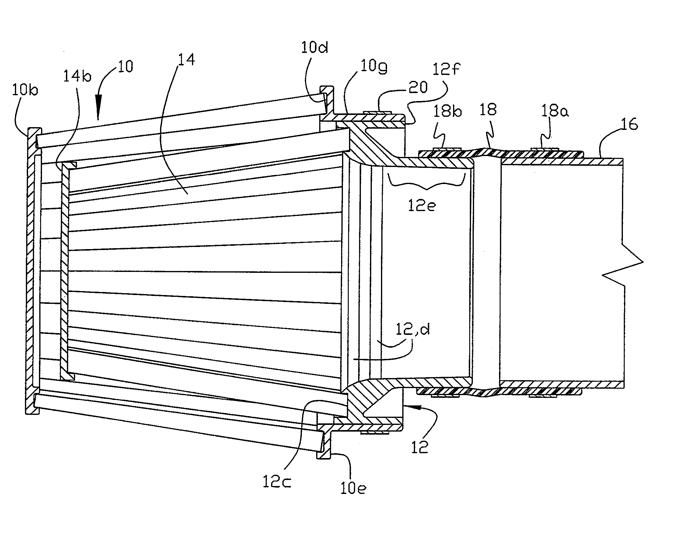 Composite air/hydrocarbon trap filter assembly