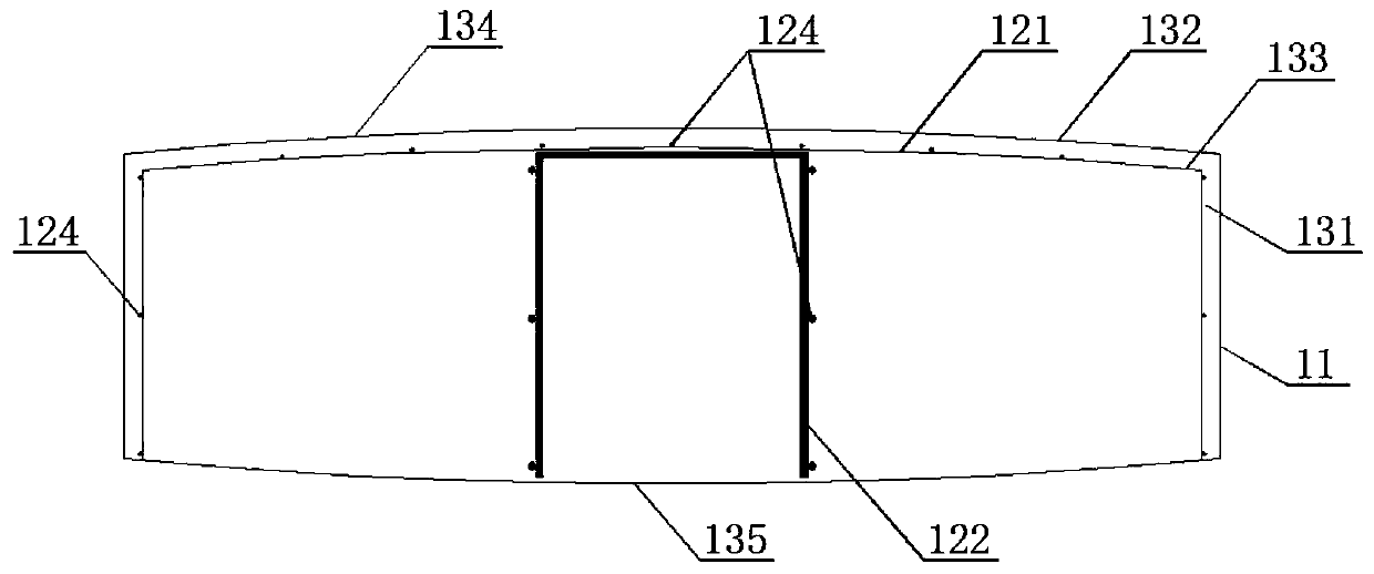 Steel mesh hollow component with supporting points