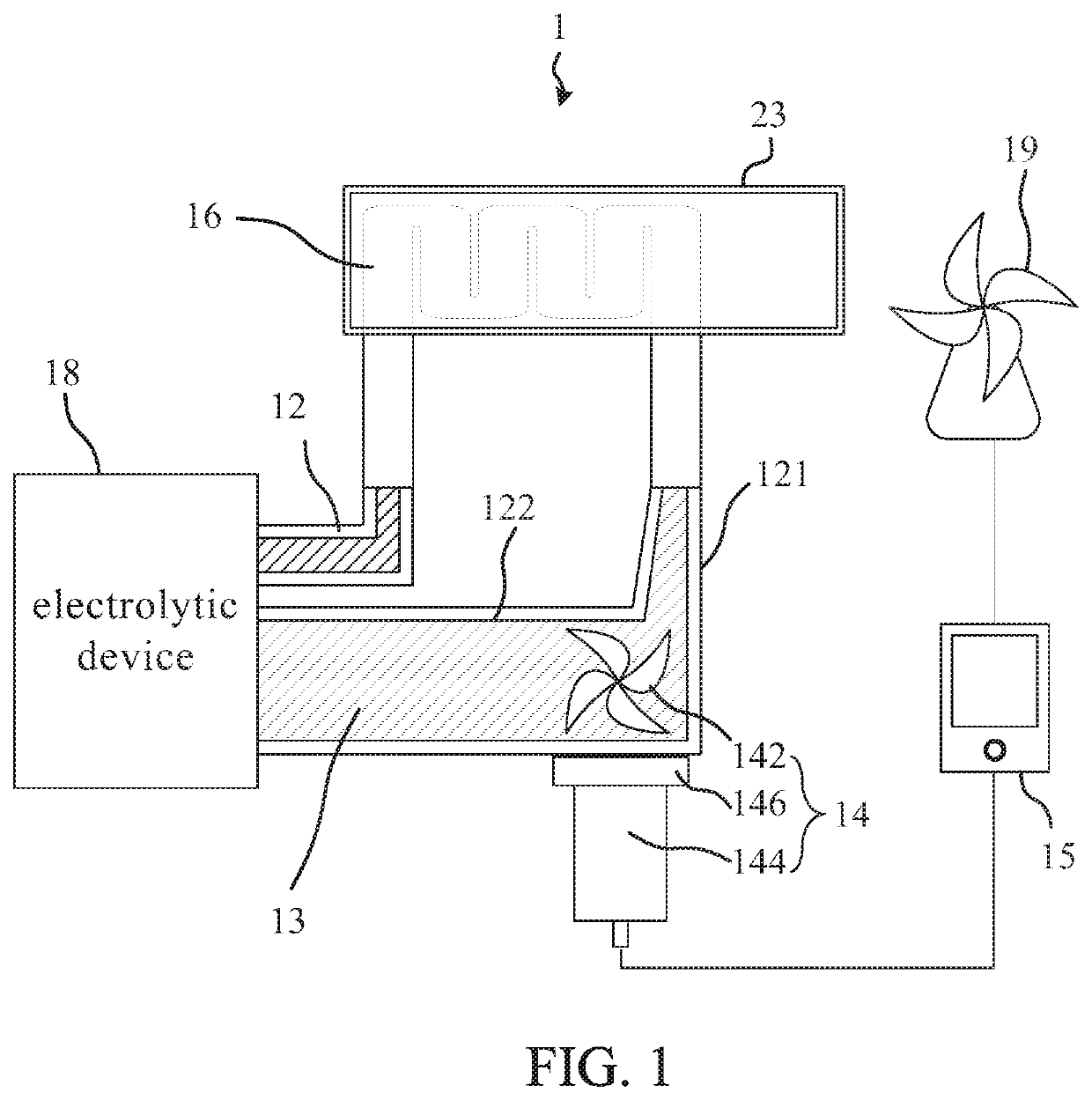 Gas generating apparatus with separated water pump