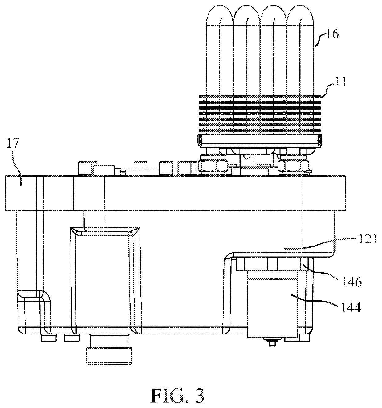 Gas generating apparatus with separated water pump