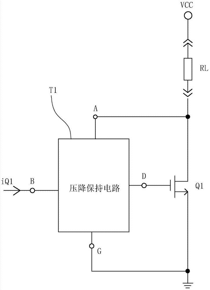 Switching transistor voltage drop holding circuit and lithium battery protection circuit using the voltage drop holding circuit