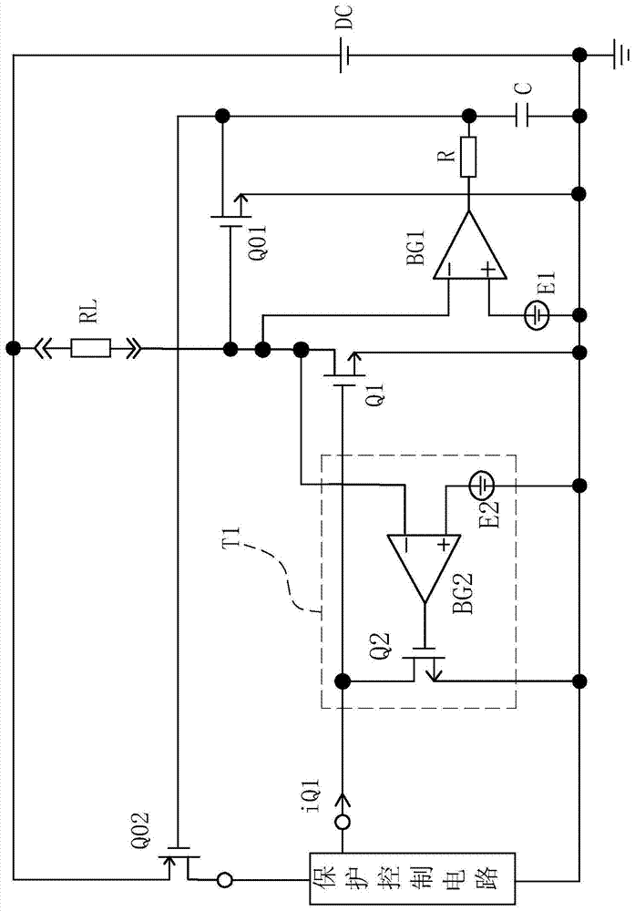 Switching transistor voltage drop holding circuit and lithium battery protection circuit using the voltage drop holding circuit