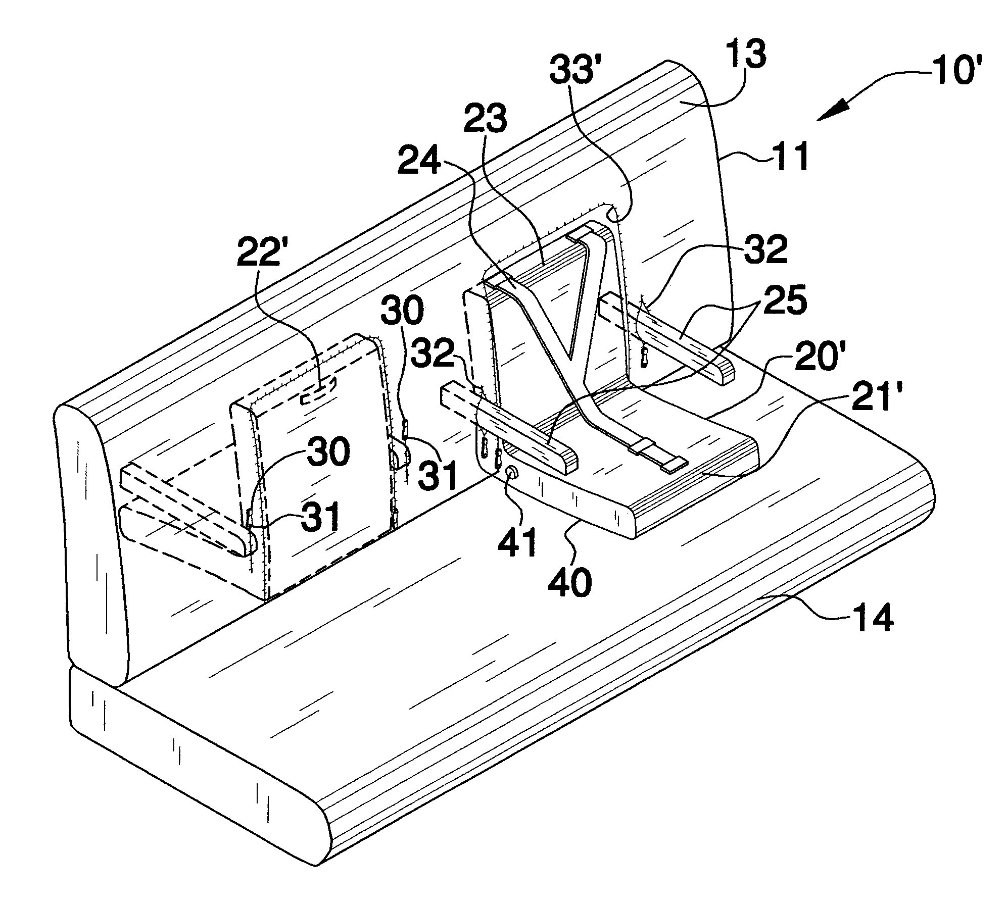 Child-restraining vehicle seat