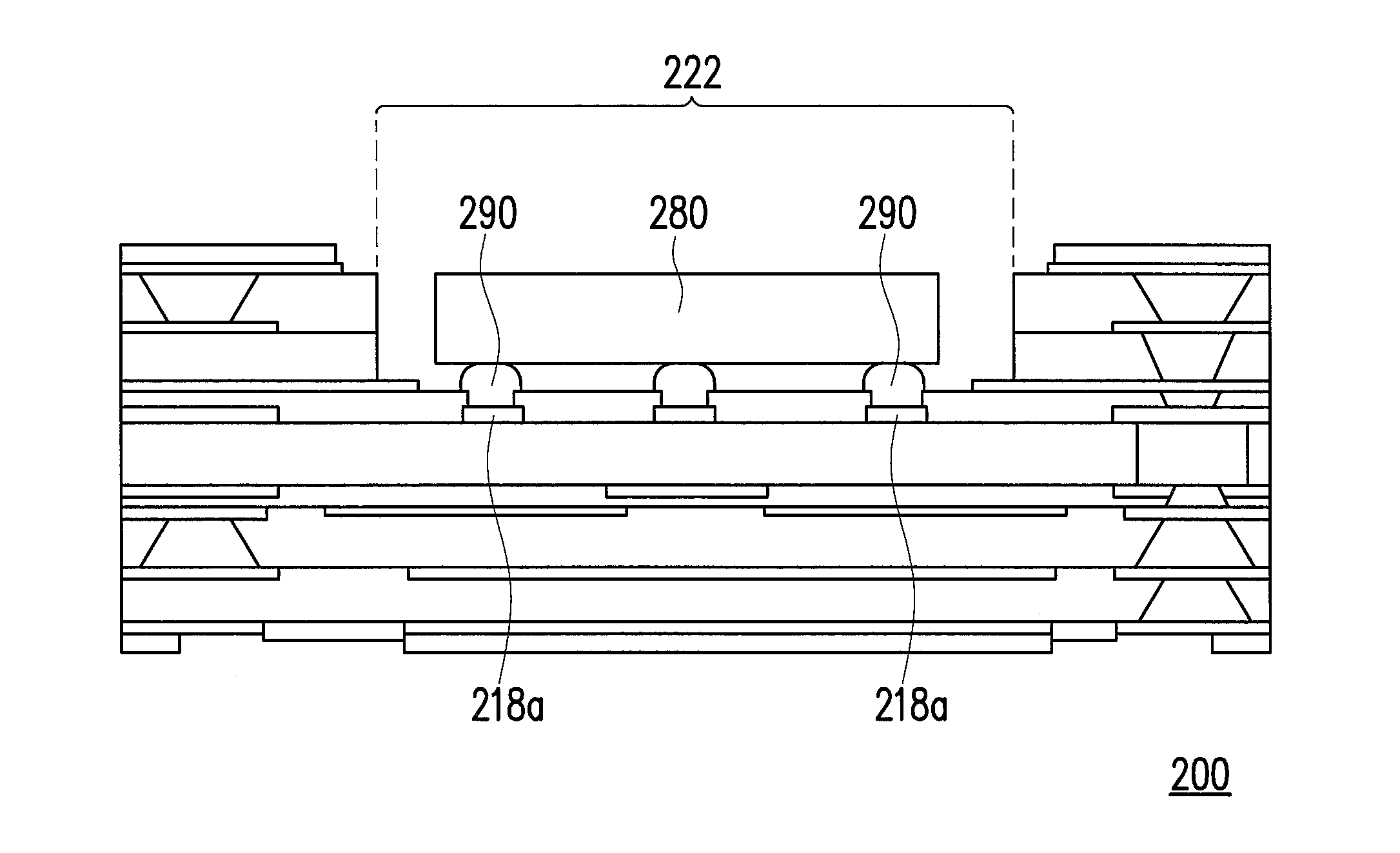 Substrate structure having component-disposing area and manufacturing process thereof