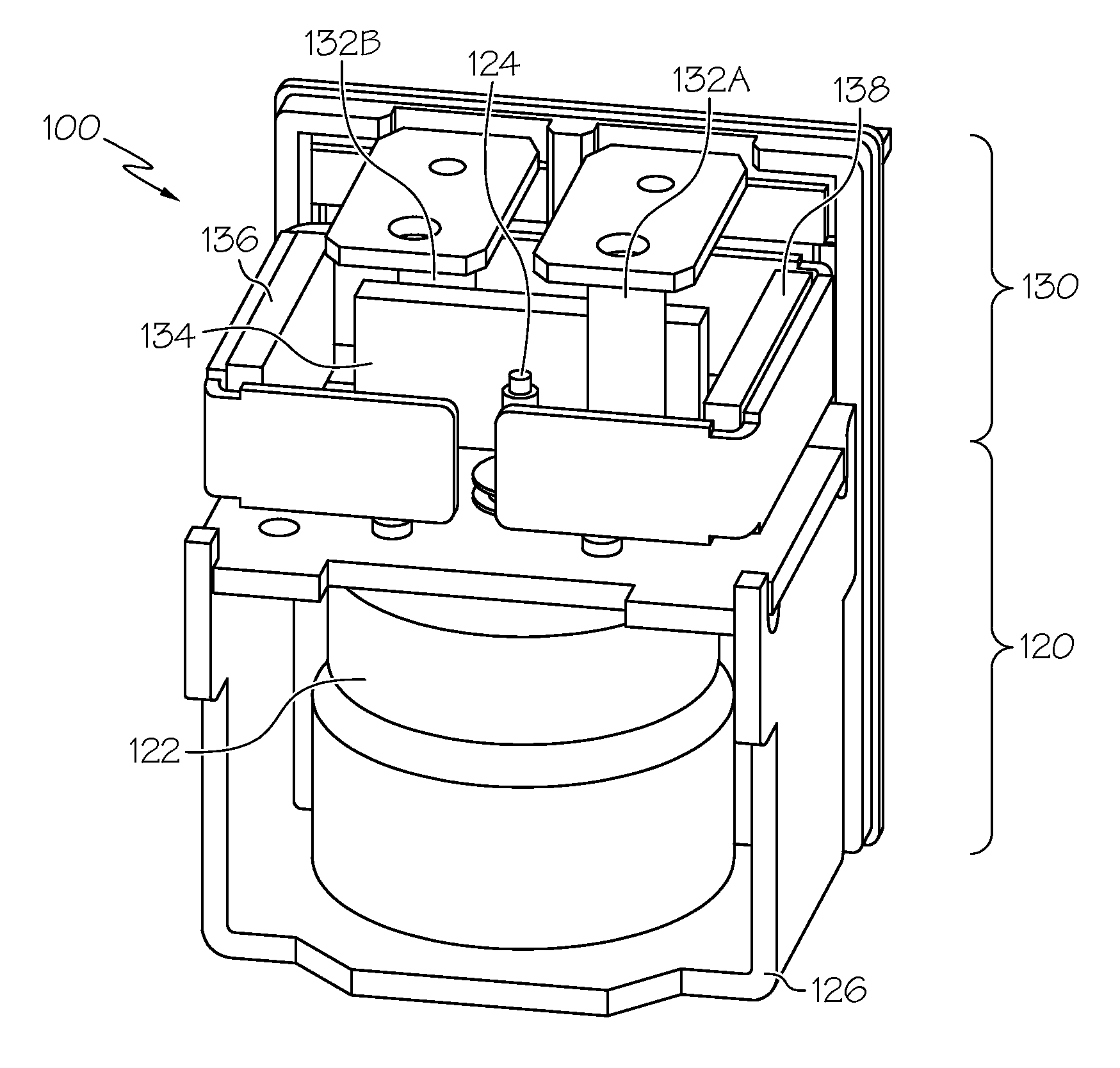 Dual bipolar magnetic field for rotary high-voltage contactor in automotive lithium-ion battery systems