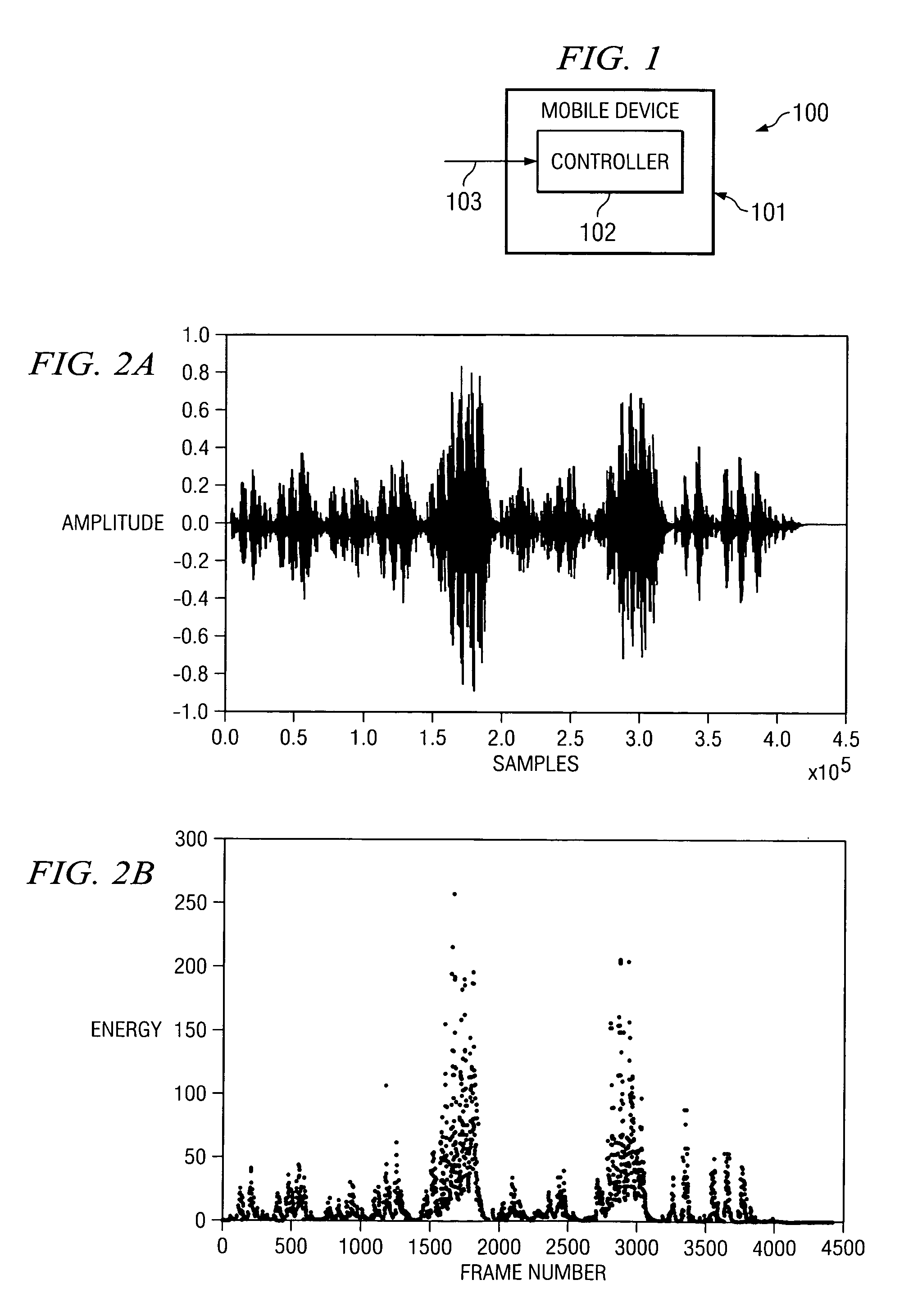 Energy-based audio pattern recognition with weighting of energy matches