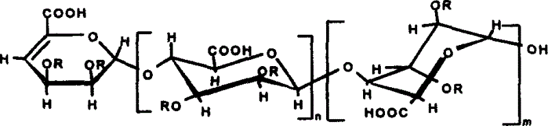 Mannuronic acid and guluronic acid imbedded oligosaccharin and preparation method therefor