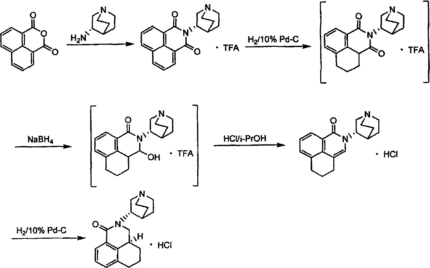 Preparation method of palonosetron and palonosetron hydrochloride and injection