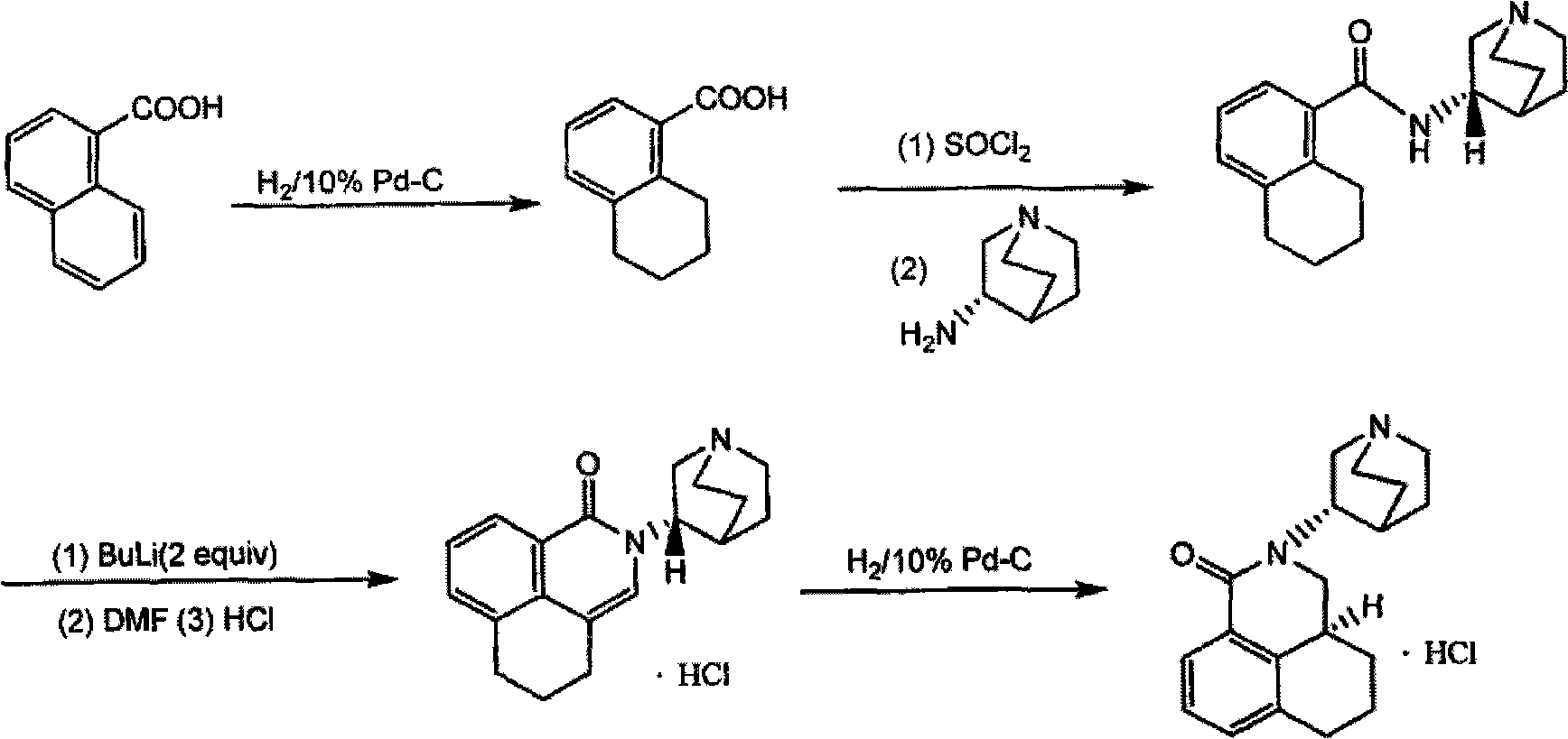 Preparation method of palonosetron and palonosetron hydrochloride and injection