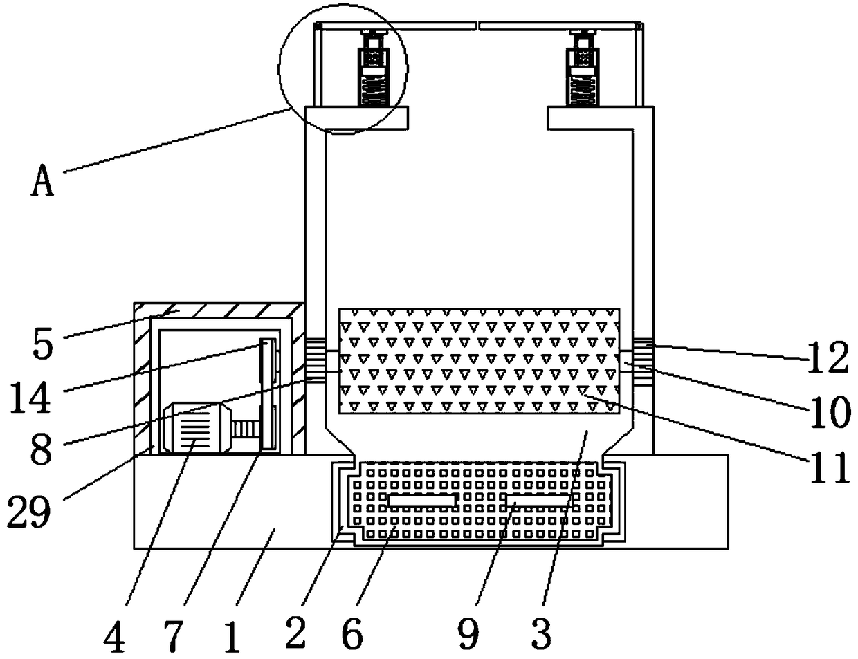 Office garbage crushing treatment device