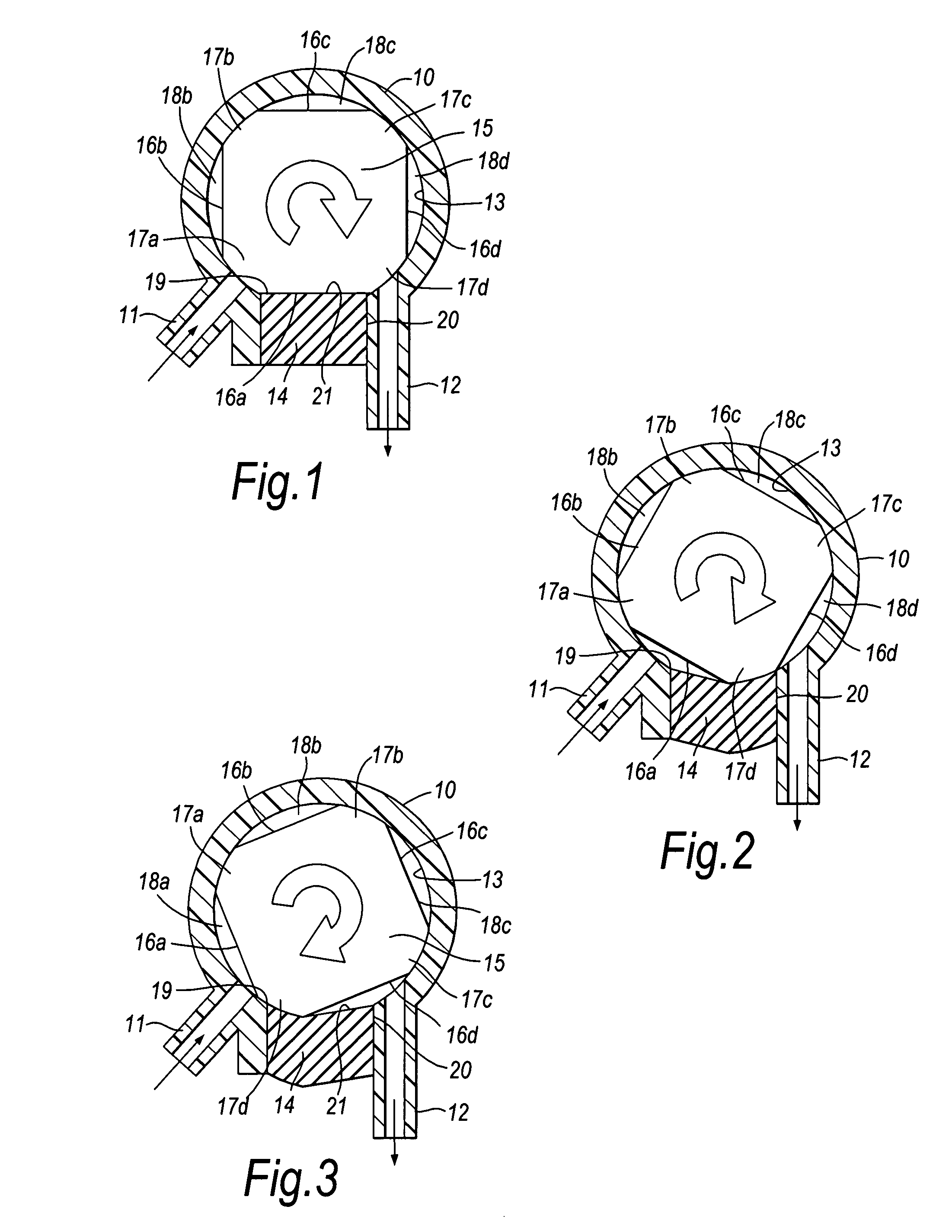 Pump with conveying chamber formed in outer rotor surface