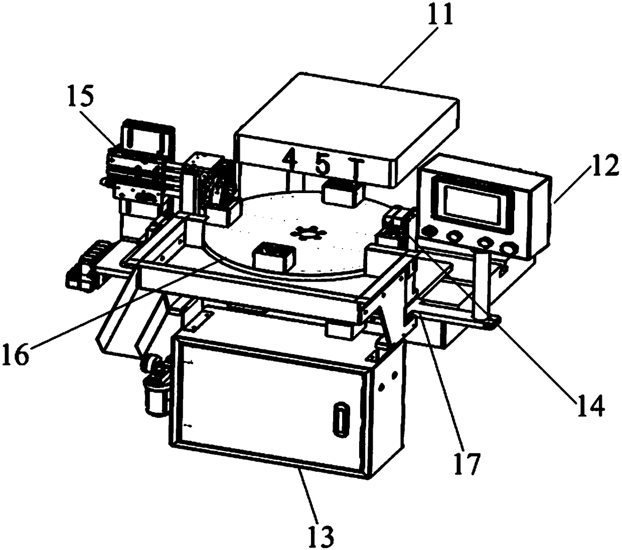 High-precision and high-efficiency automobile bolt and eccentric washer riveting device